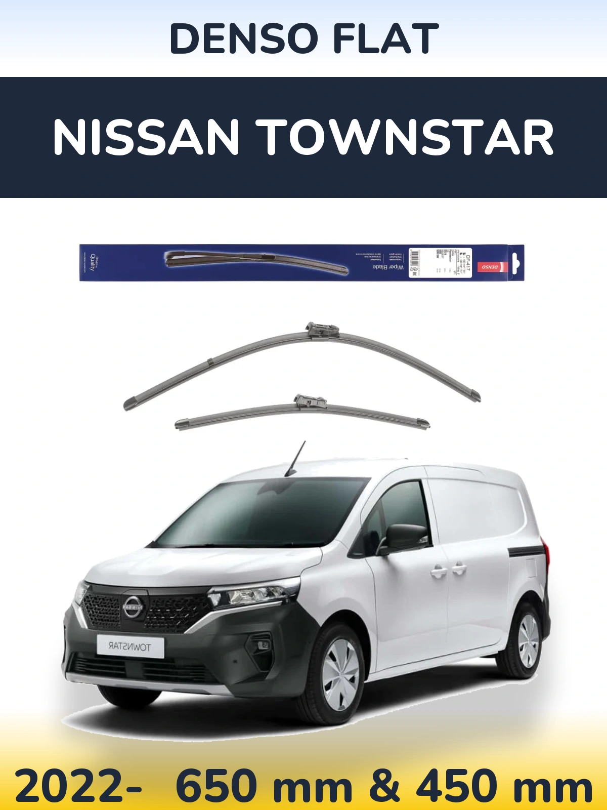 Sada předních stěračů Denso Flat 650 a 450 mm pro Nissan Townstar 2022-2026