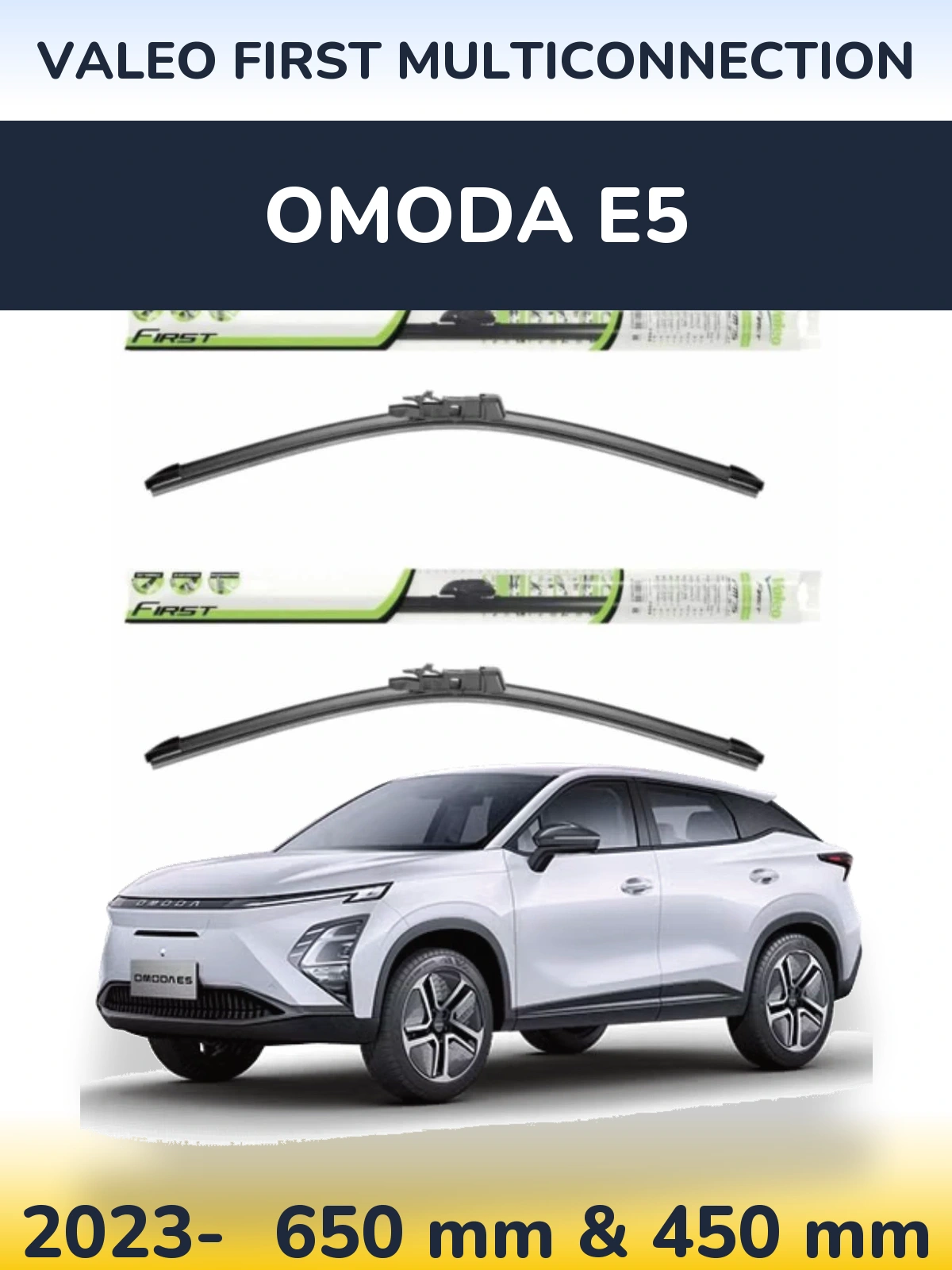 Sada předních stěračů Valeo First MultiConnection 650 a 450 mm pro Omoda E5 2023-2026