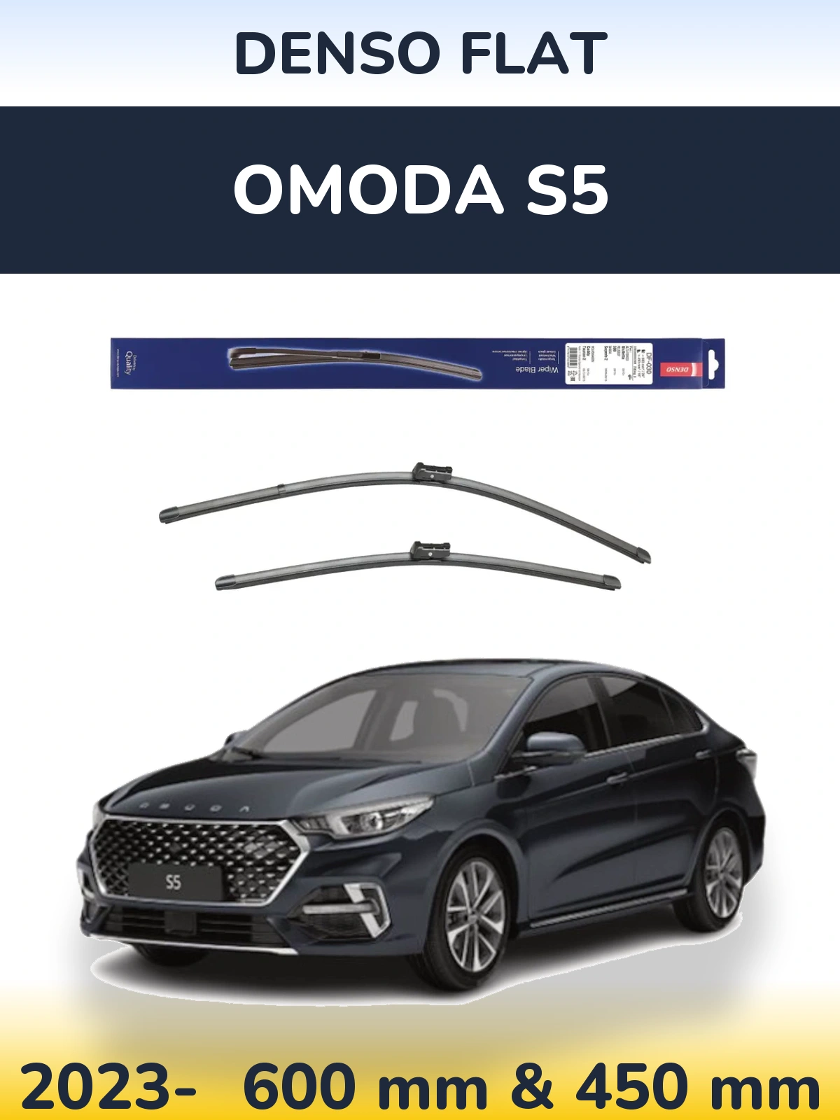 Sada předních stěračů Denso Flat 600 a 450 mm pro Omoda S5 2023-2026