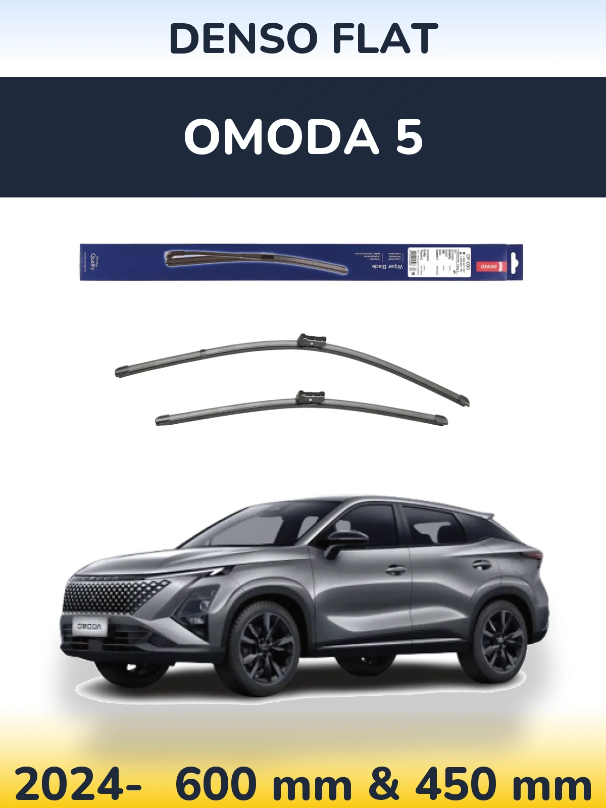 Sada předních stěračů Denso Flat 600 a 450 mm pro Omoda 5 2024-2026
