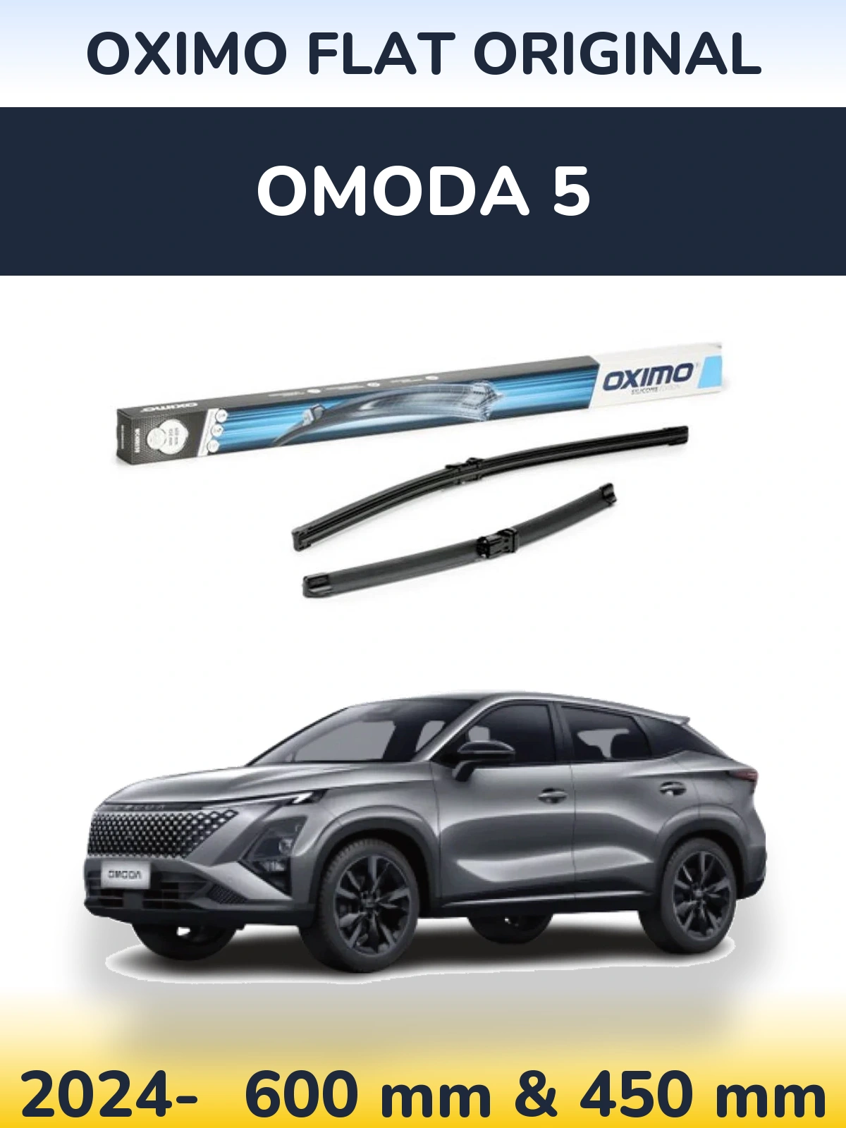 Sada předních stěračů Oximo Flat Original 600 a 450 mm pro Omoda 5 2024-2026