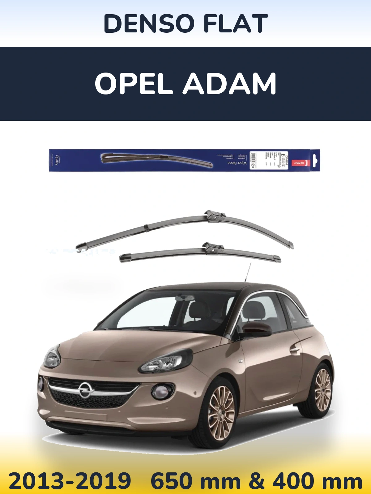 Sada předních stěračů Denso Flat 650 a 400 mm pro Opel Adam 2013-2019