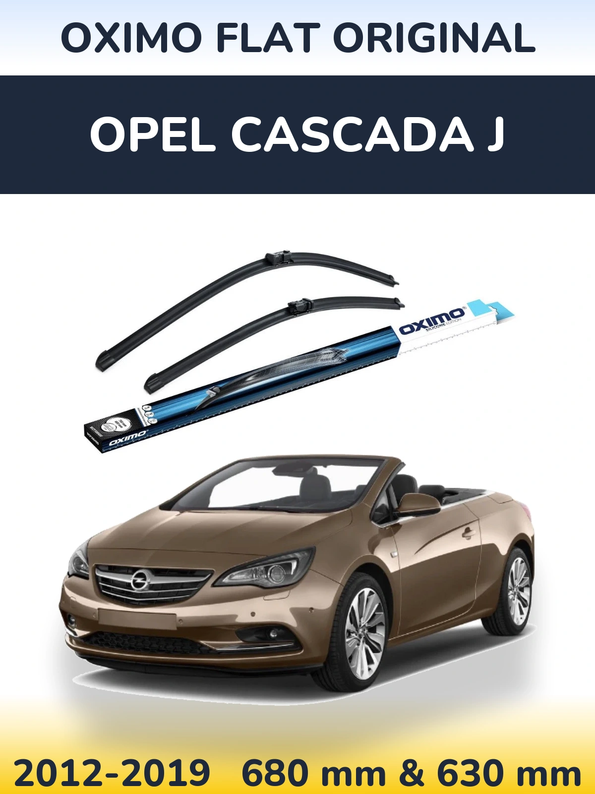 Sada předních stěračů Oximo Flat Original 680 a 630 mm pro Opel Cascada J 2012-2019