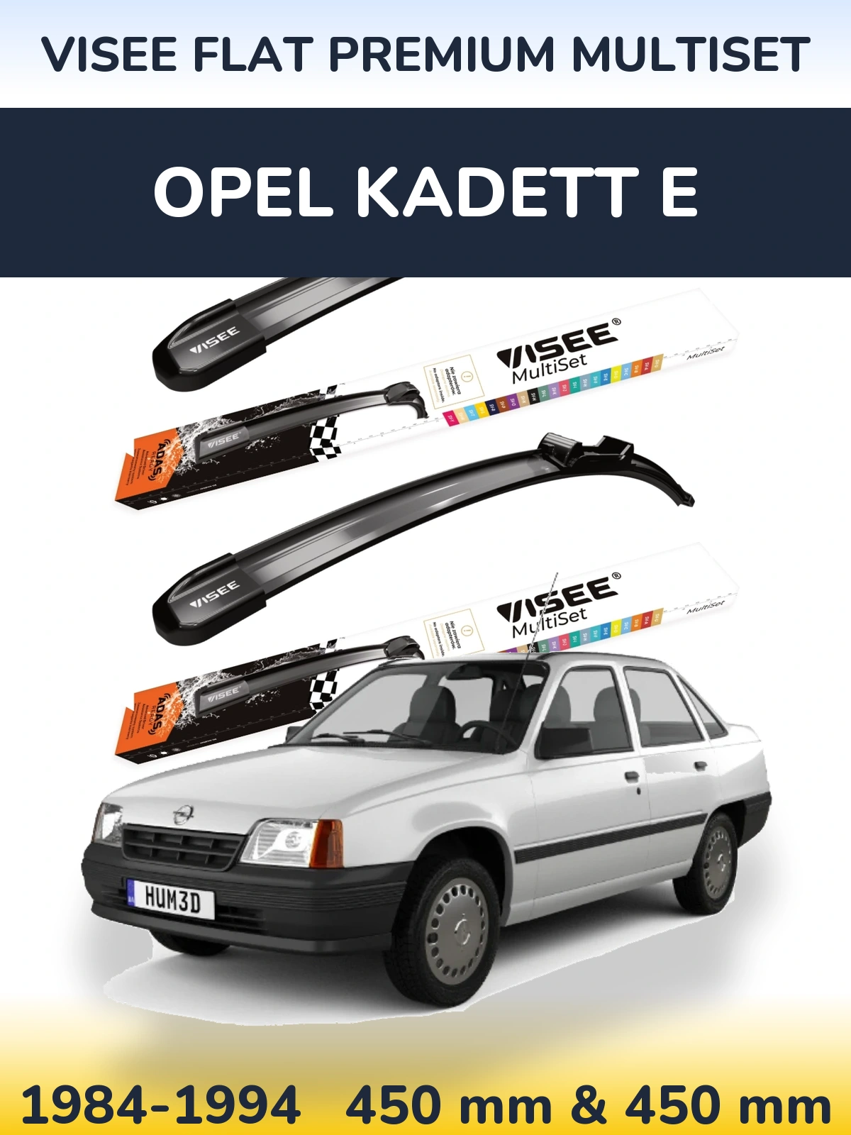 Sada předních stěračů VISEE FLAT PREMIUM MultiSet 450 a 450 mm pro Opel Kadett E 1984-1994