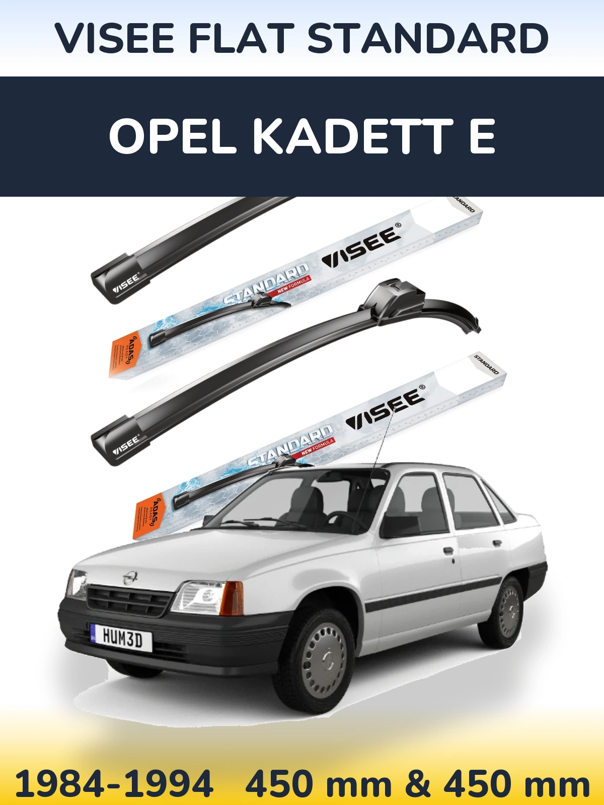 Sada předních stěračů VISEE FLAT STANDARD 450 a 450 mm pro Opel Kadett E 1984-1994