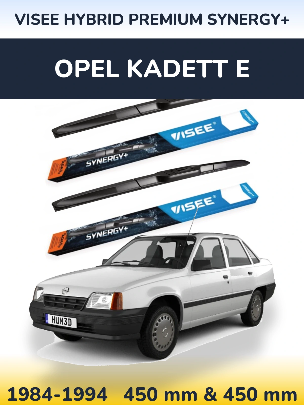 Комплект передніх щіток VISEE HYBRID PREMIUM SYNERGY+ 450 & 450 мм для Opel Kadett E 1984-1994