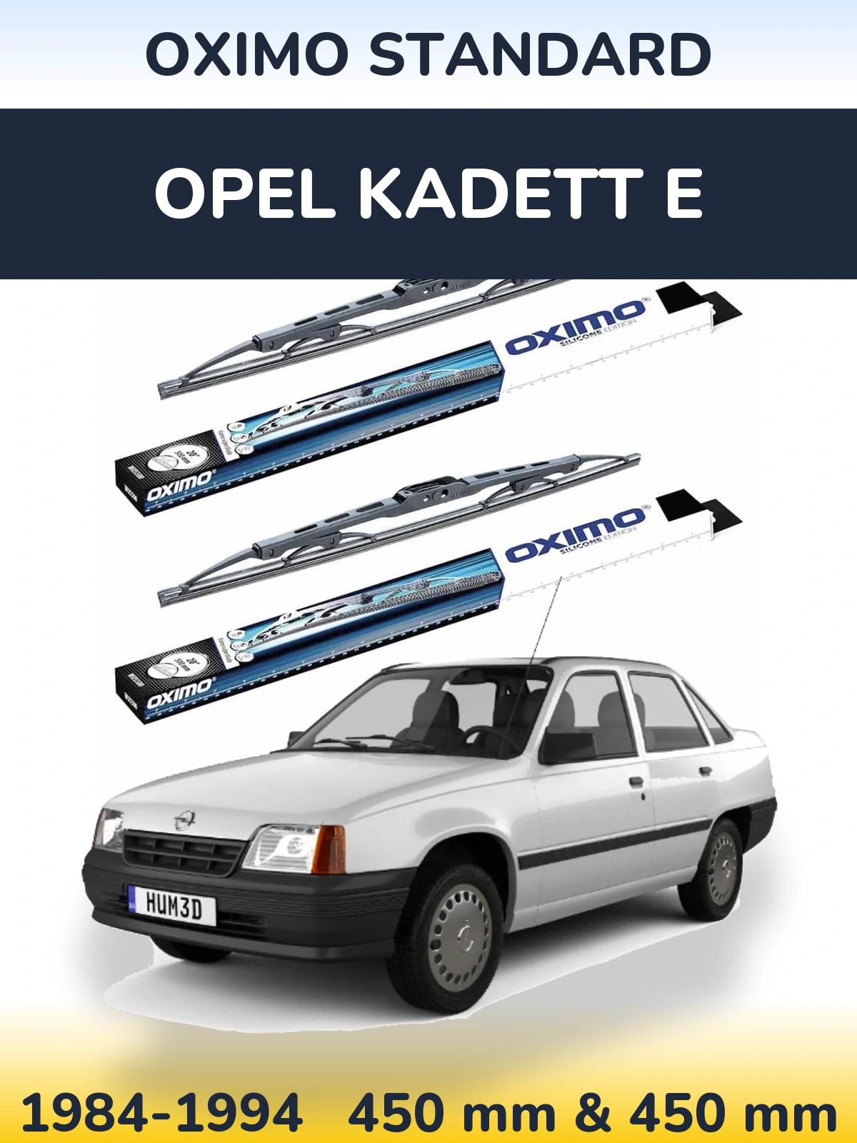 Sada předních stěračů Oximo Standard 450 a 450 mm pro Opel Kadett E 1984-1994