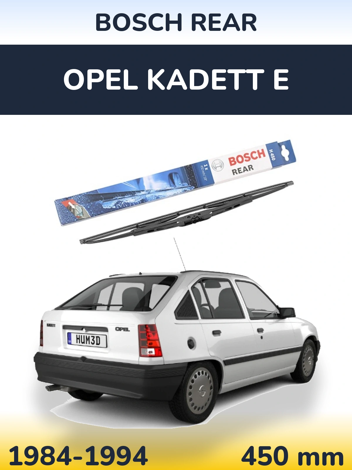 Zadní stěrač BOSCH Rear 450 mm pro Opel Kadett E 1984-1994