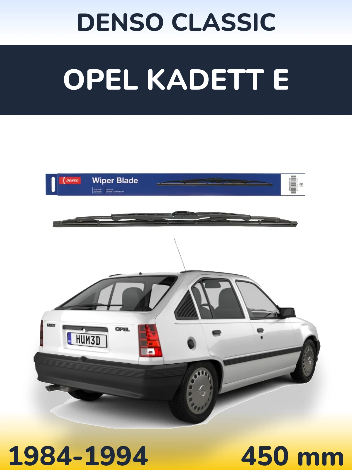 Zadní stěrač Denso Classic 450 mm pro Opel Kadett E 1984-1994