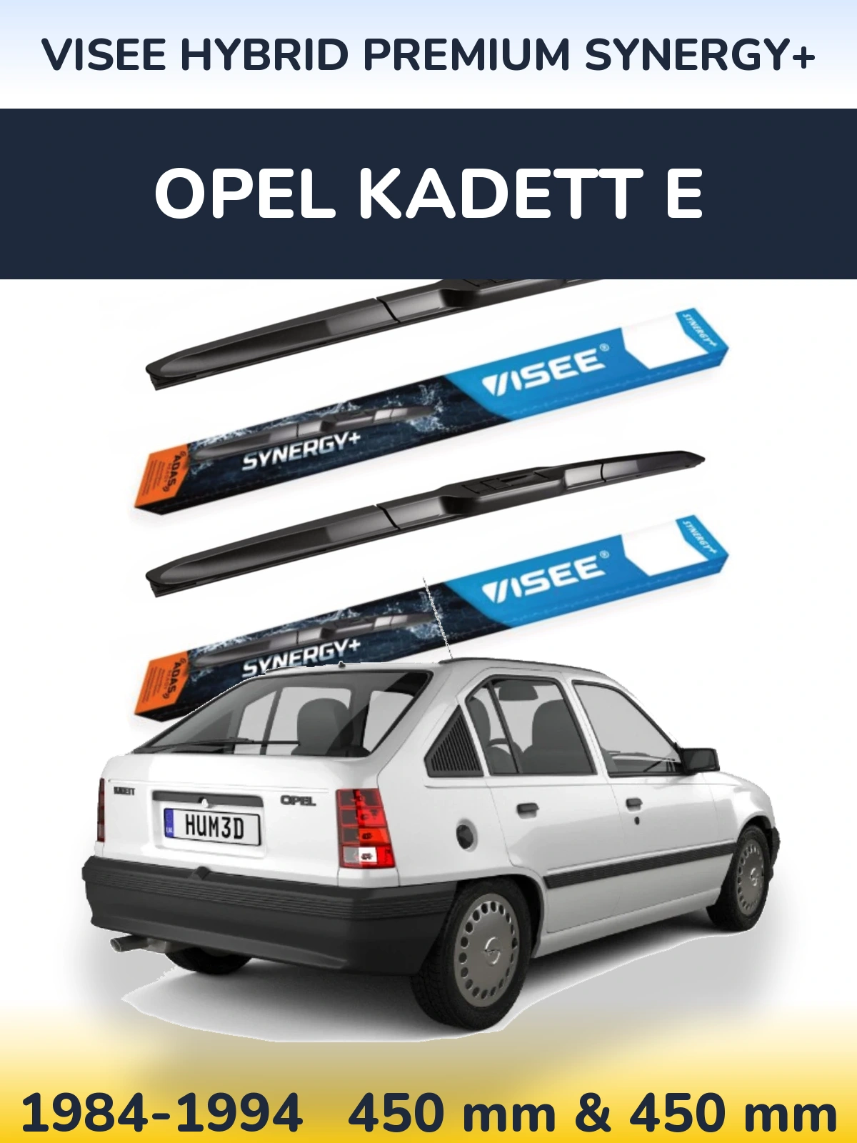 Sada předních stěračů VISEE HYBRID PREMIUM SYNERGY+ 450 a 450 mm pro Opel Kadett E 1984-1994