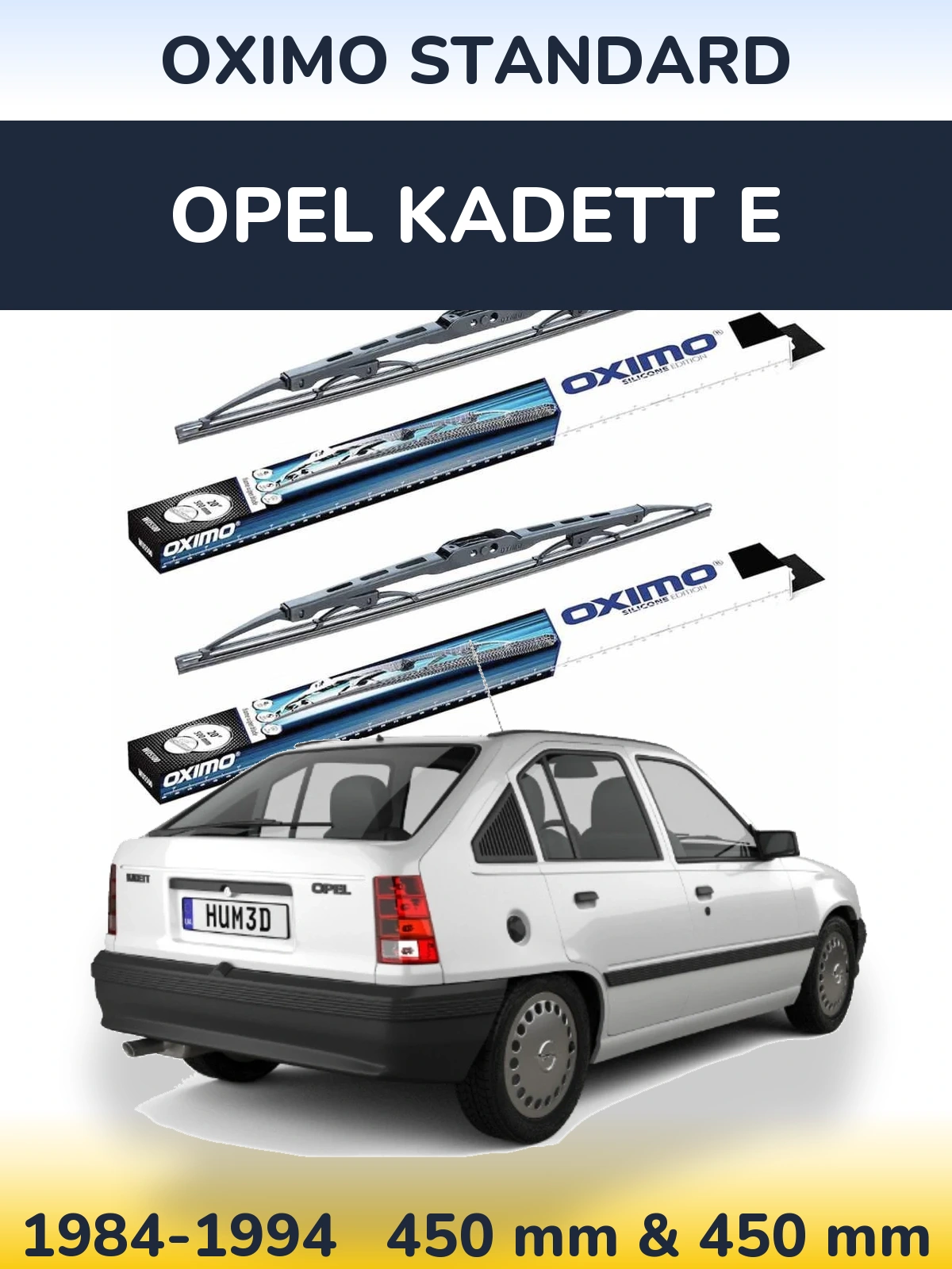 Sada předních stěračů Oximo Standard 450 a 450 mm pro Opel Kadett E 1984-1994