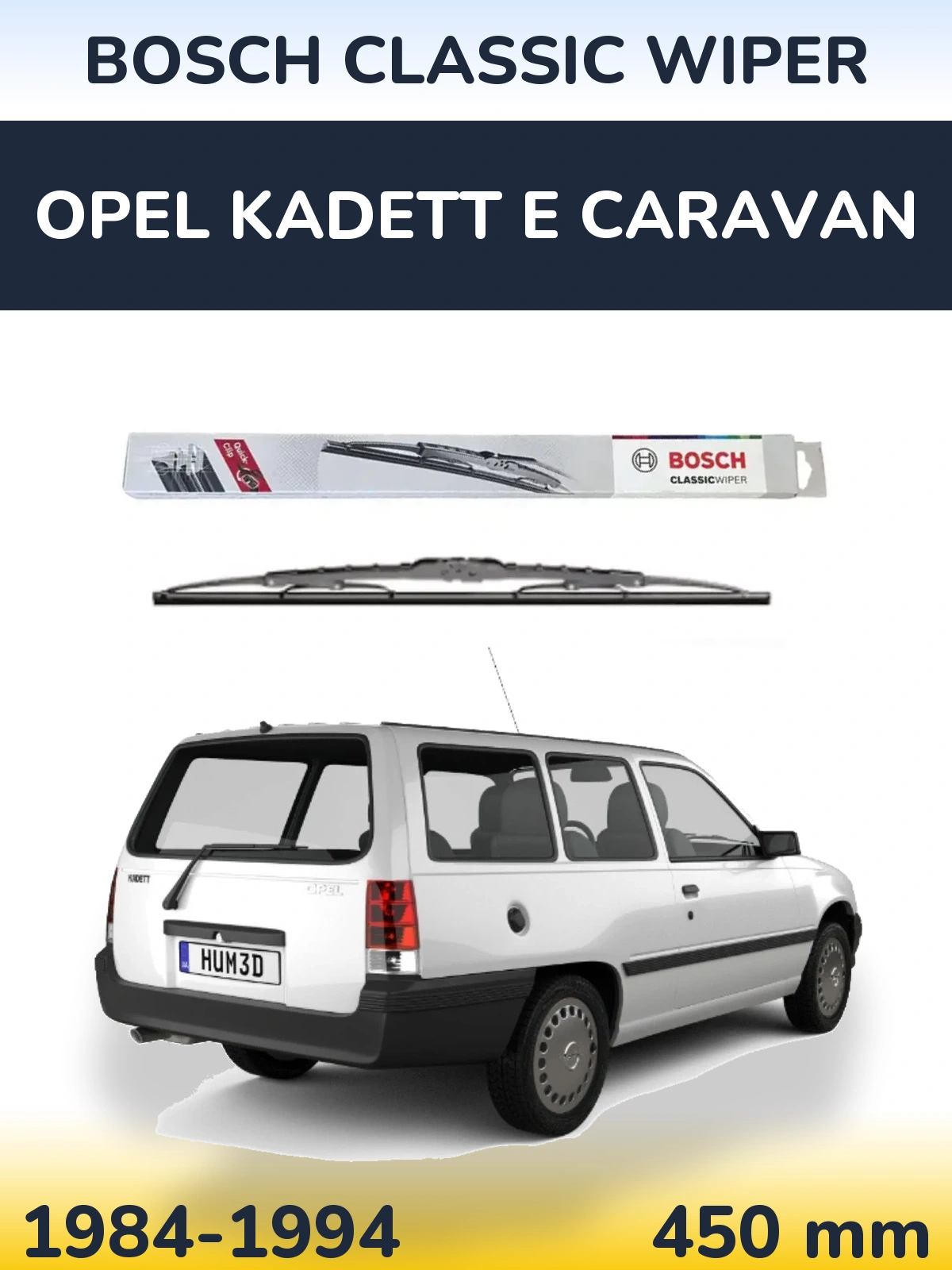 Zadní stěrač BOSCH Classic Wiper 450 mm pro Opel Kadett E Caravan 1984-1994