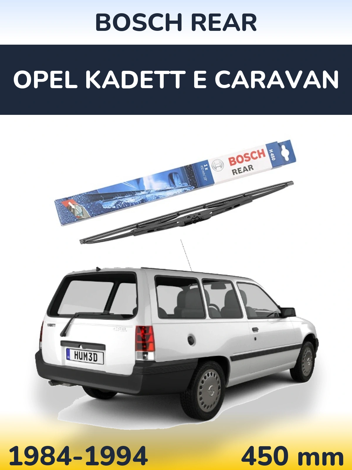 Zadní stěrač BOSCH Rear 450 mm pro Opel Kadett E Caravan 1984-1994