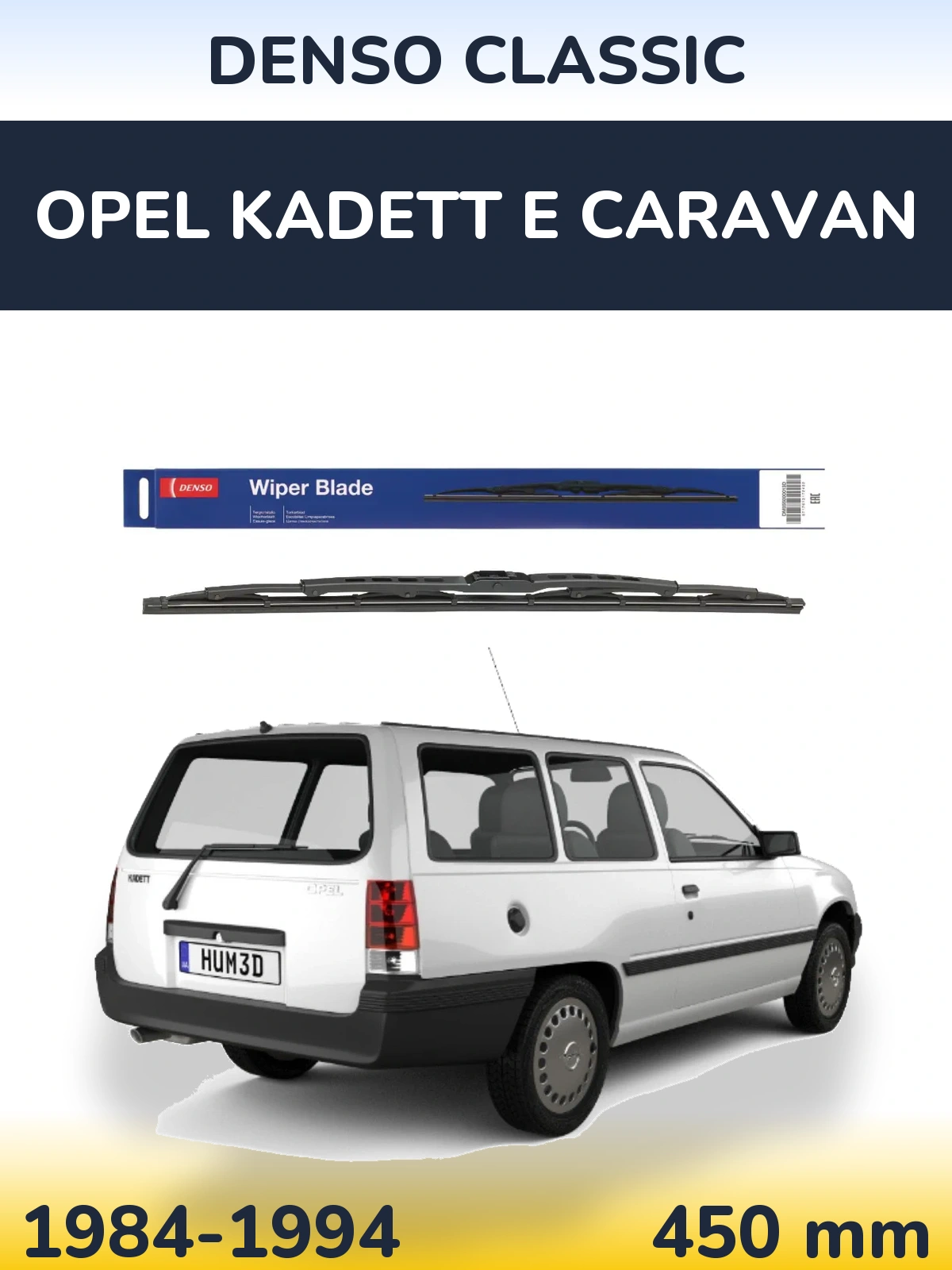 Zadní stěrač Denso Classic 450 mm pro Opel Kadett E Caravan 1984-1994