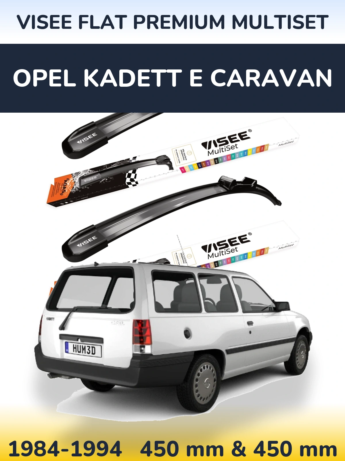 Sada předních stěračů VISEE FLAT PREMIUM MultiSet 450 a 450 mm pro Opel Kadett E Caravan 1984-1994