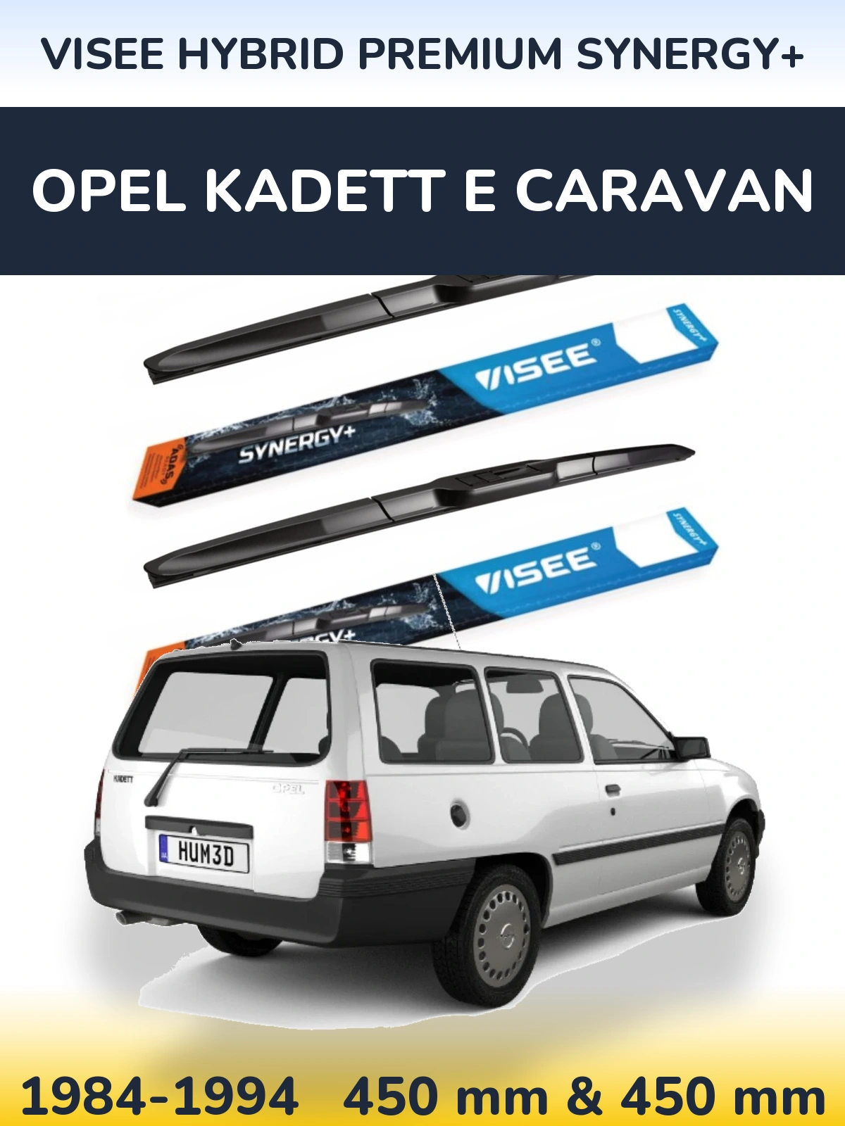 Комплект передніх щіток VISEE HYBRID PREMIUM SYNERGY+ 450 & 450 мм для Opel Kadett E Caravan 1984-1994