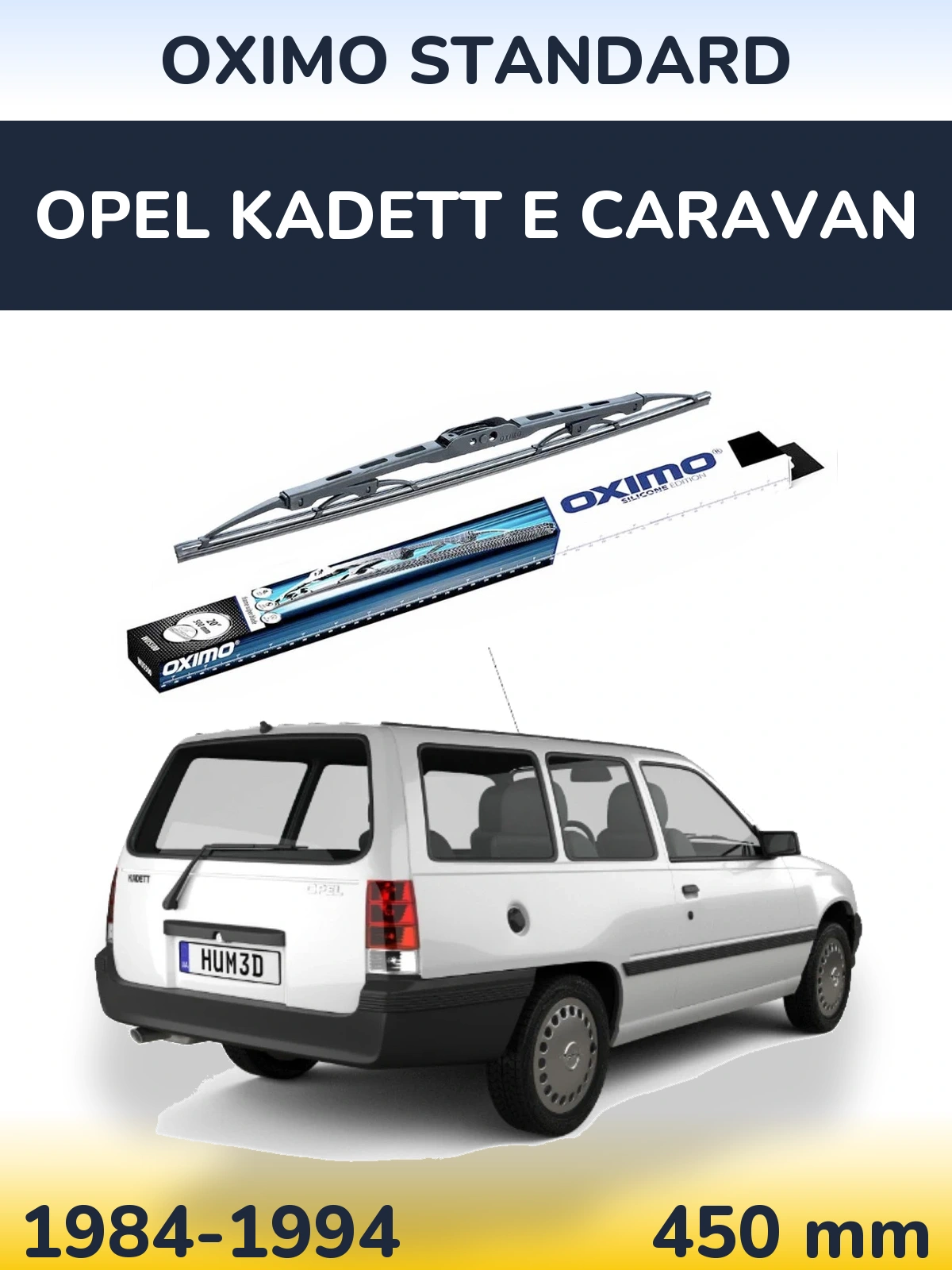 Zadní stěrač Oximo Standard 450 mm pro Opel Kadett E Caravan 1984-1994