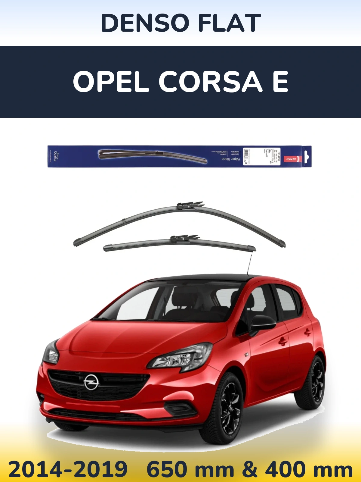 Sada předních stěračů Denso Flat 650 a 400 mm pro Opel Corsa E 2014-2019