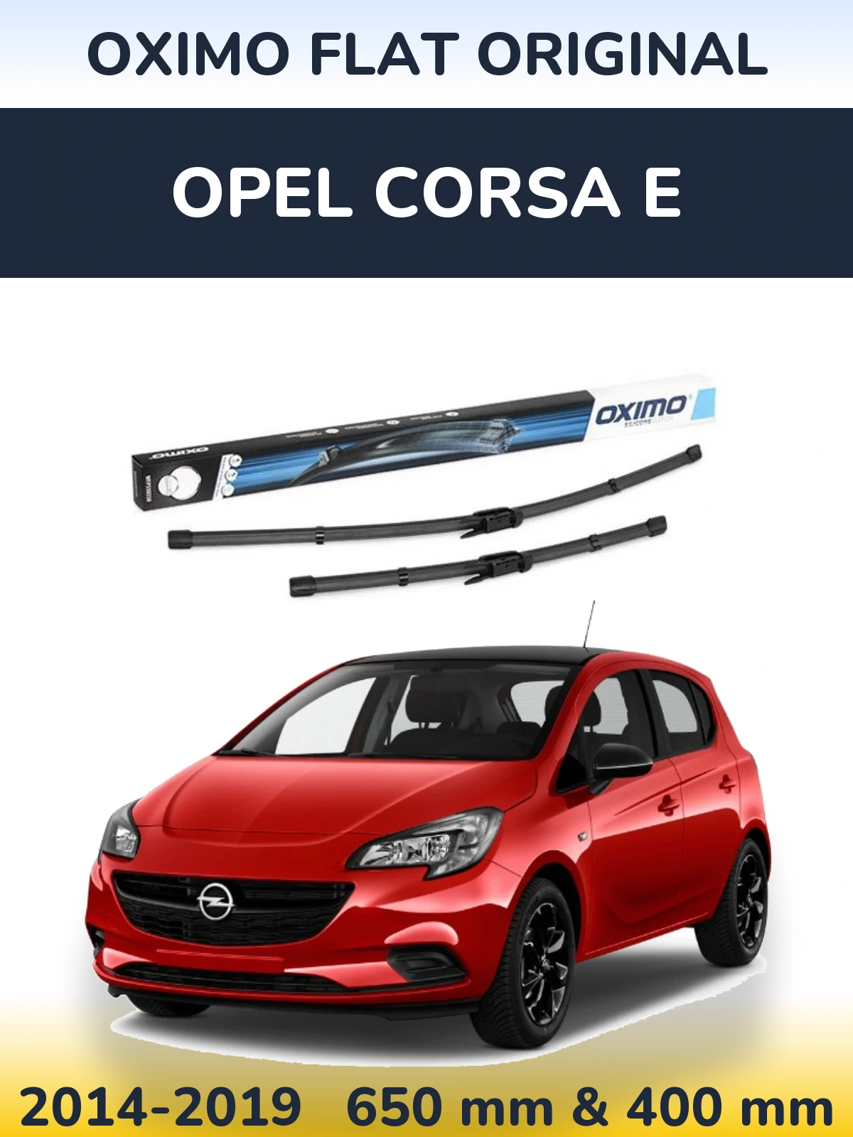 Sada předních stěračů Oximo Flat Original 650 a 400 mm pro Opel Corsa E 2014-2019