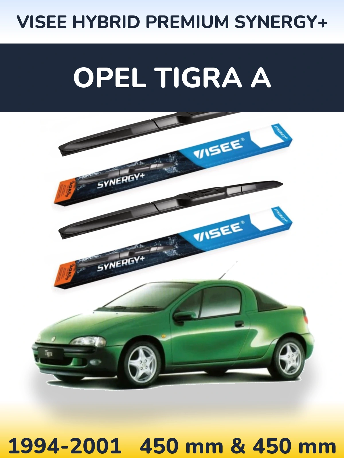 Sada předních stěračů VISEE HYBRID PREMIUM SYNERGY+ 450 a 450 mm pro Opel Tigra A 1994-2001