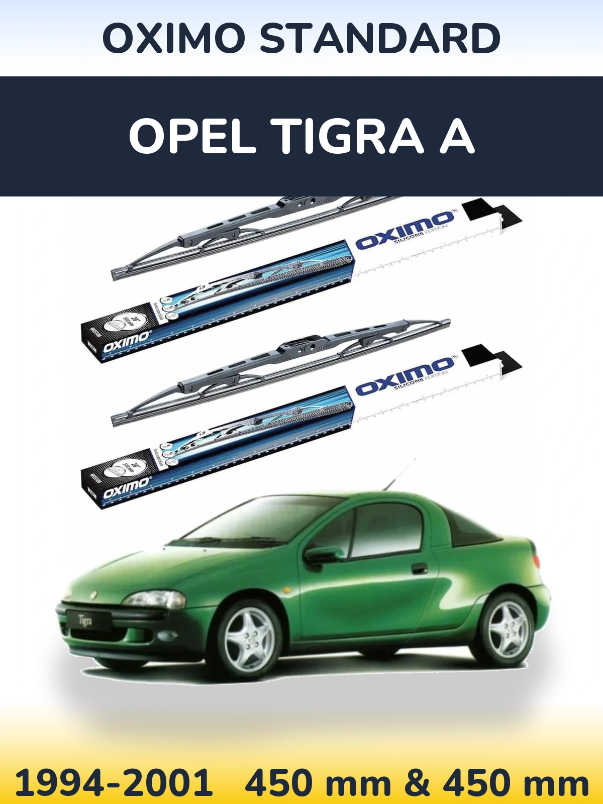 Sada předních stěračů Oximo Standard 450 a 450 mm pro Opel Tigra A 1994-2001