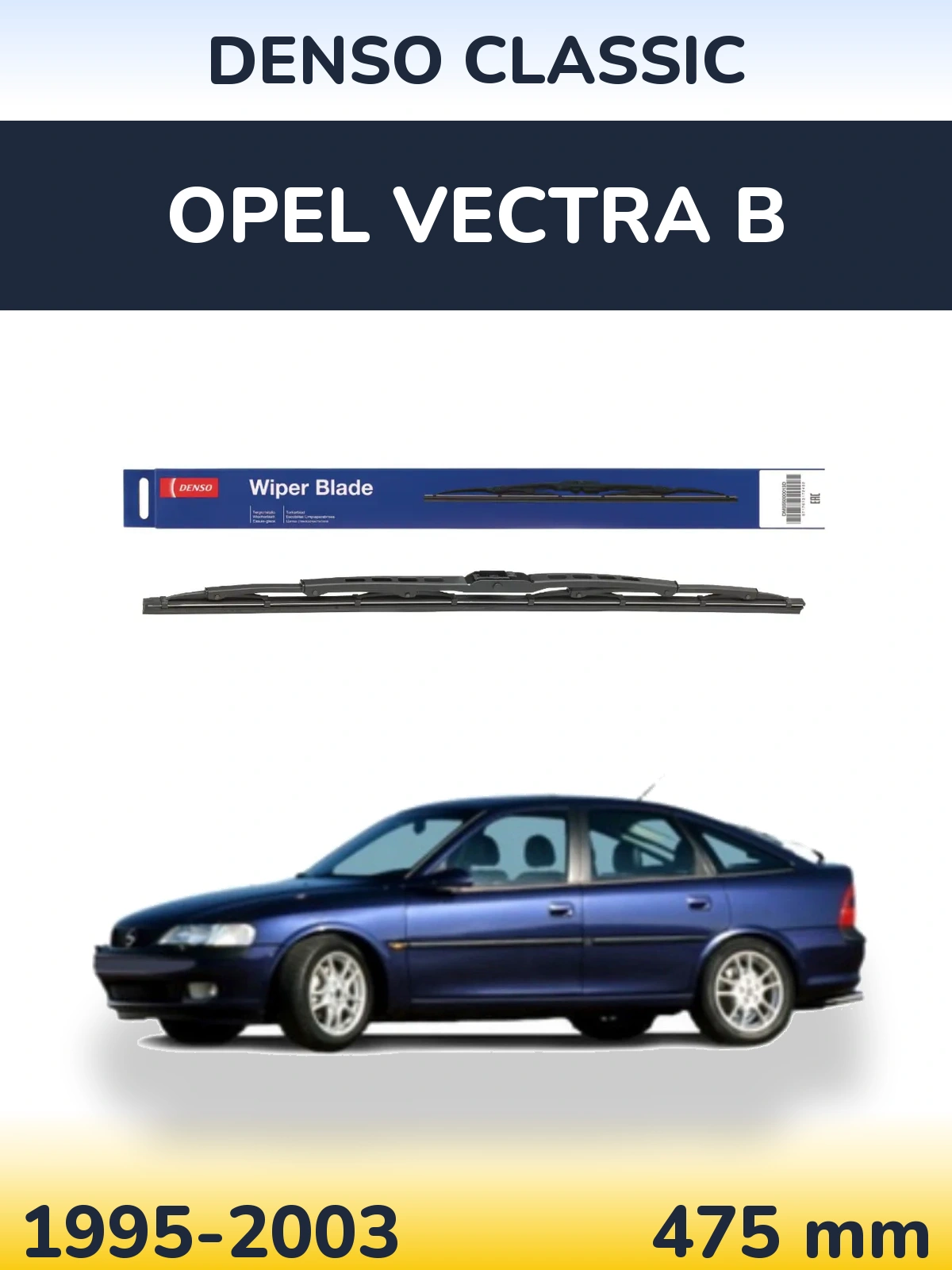 Zadní stěrač Denso Classic 475 mm pro Opel Vectra B 1995-2003