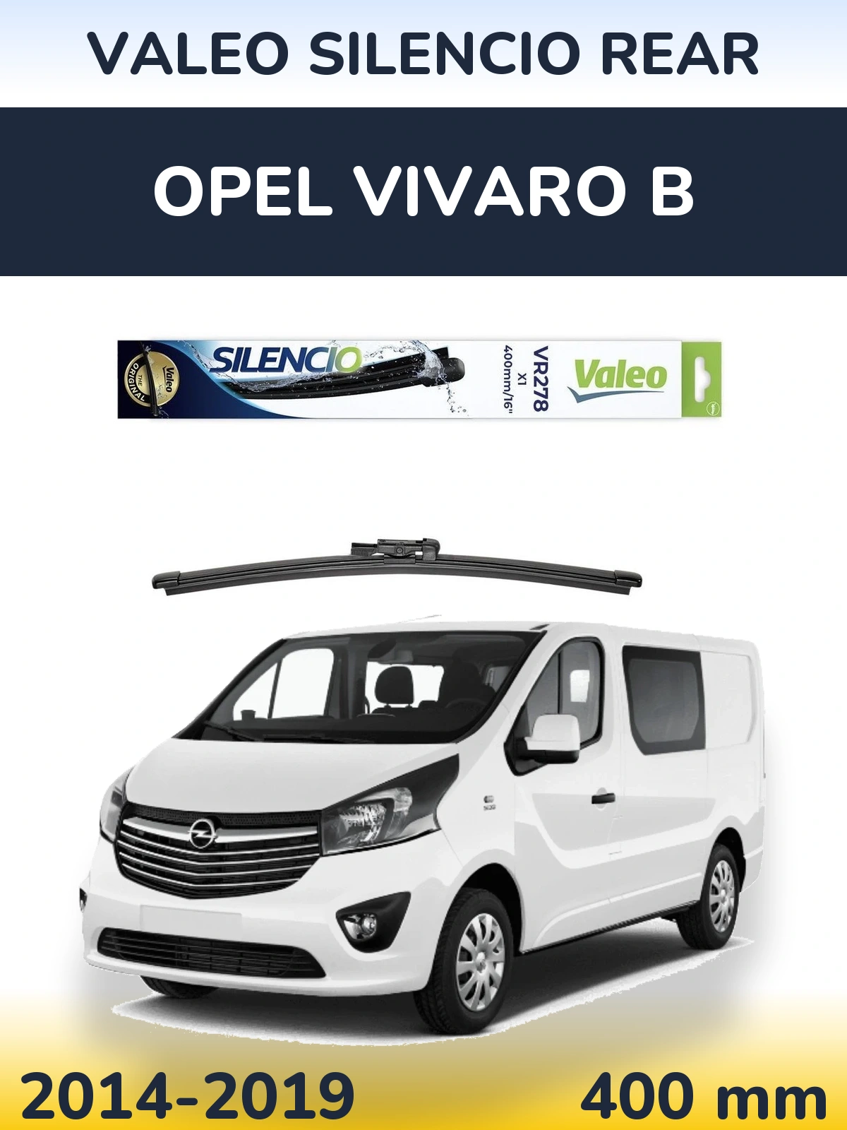 Zadní stěrač Valeo Silencio Rear 400 mm pro Opel Vivaro B 2014-2019