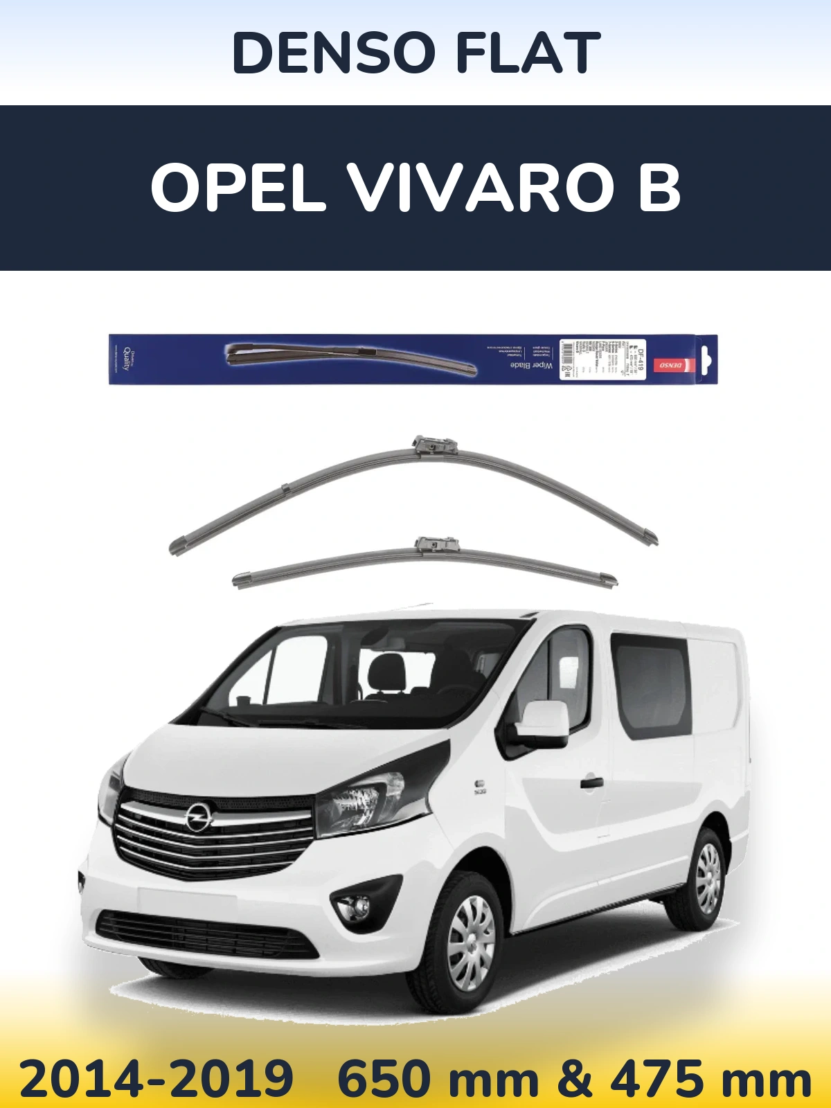 Sada předních stěračů Denso Flat 650 a 475 mm pro Opel Vivaro B 2014-2019