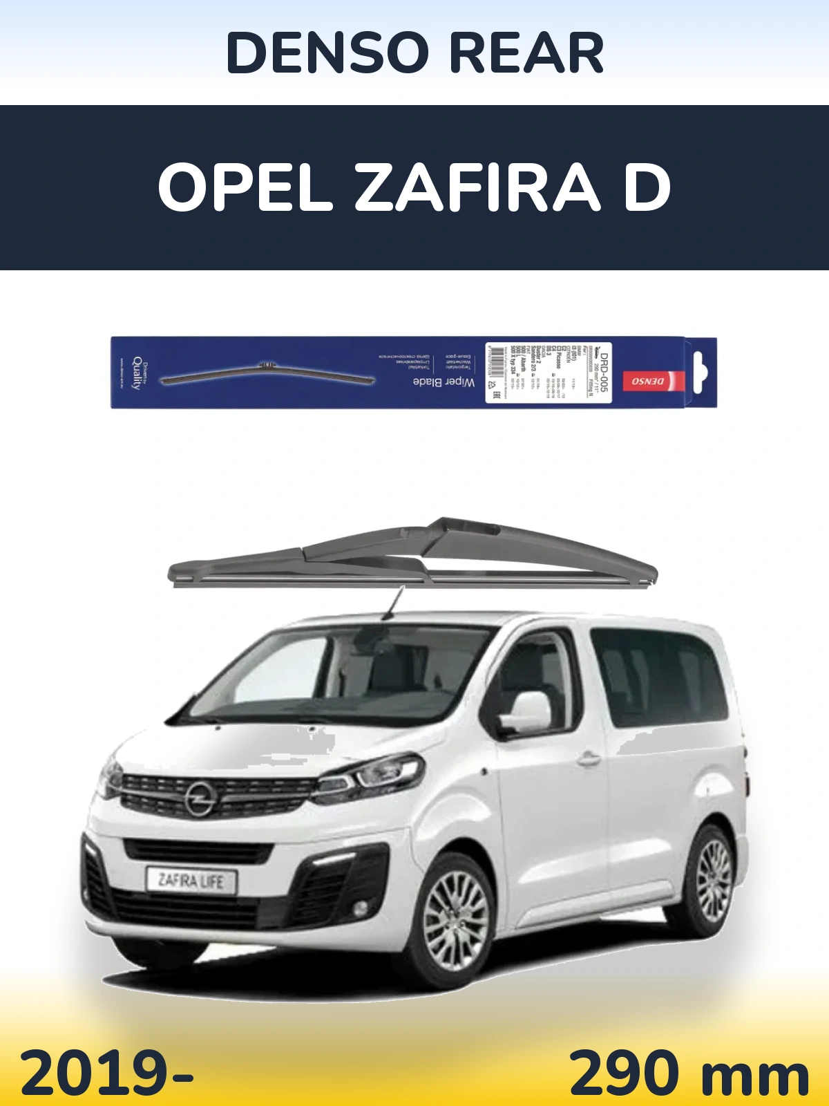 Zadní stěrač Denso Rear 290 mm pro Opel Zafira D 2019-2026