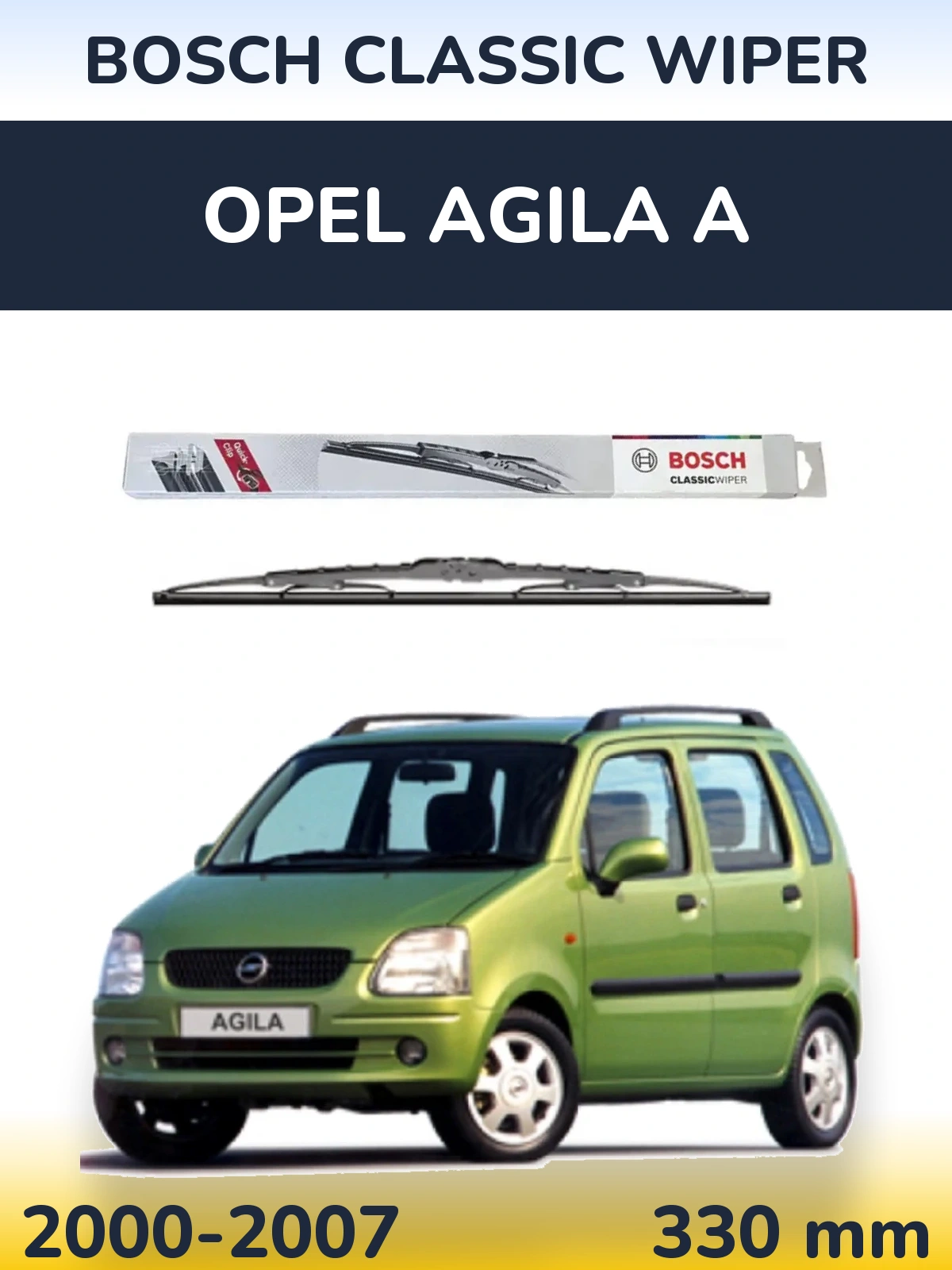 Zadní stěrač BOSCH Classic Wiper 340 mm pro Opel Agila A 2000-2007