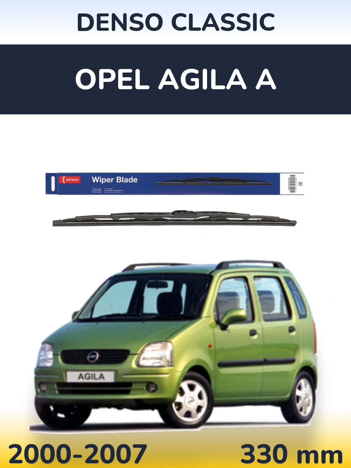Zadní stěrač Denso Classic 330 mm pro Opel Agila A 2000-2007