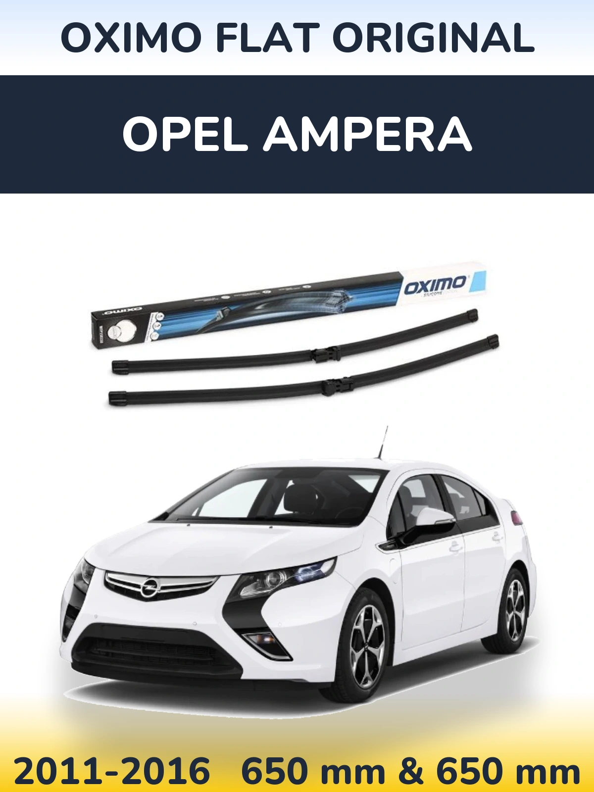 Sada předních stěračů Oximo Flat Original 650 a 650 mm pro Opel Ampera 2011-2016