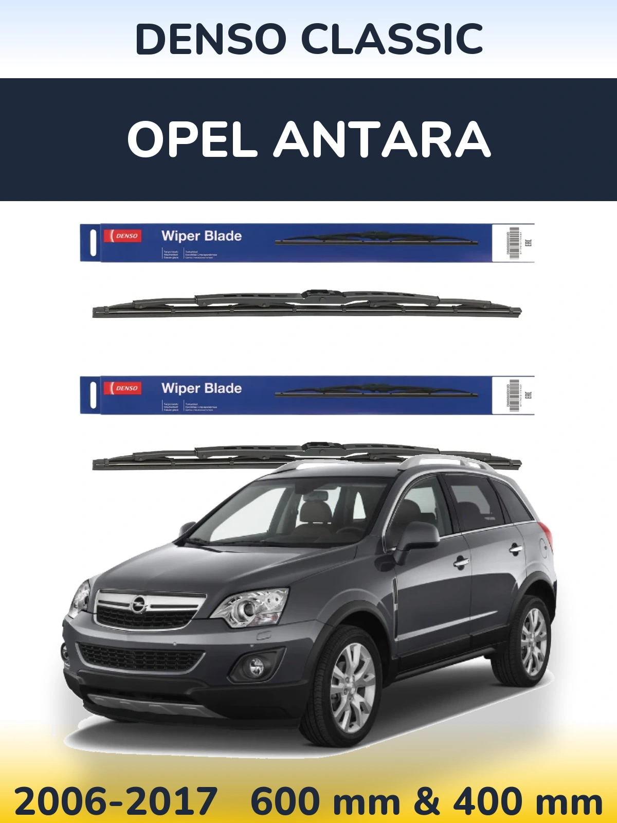 Sada předních stěračů Denso Classic 600 a 400 mm pro Opel Antara 2006-2017