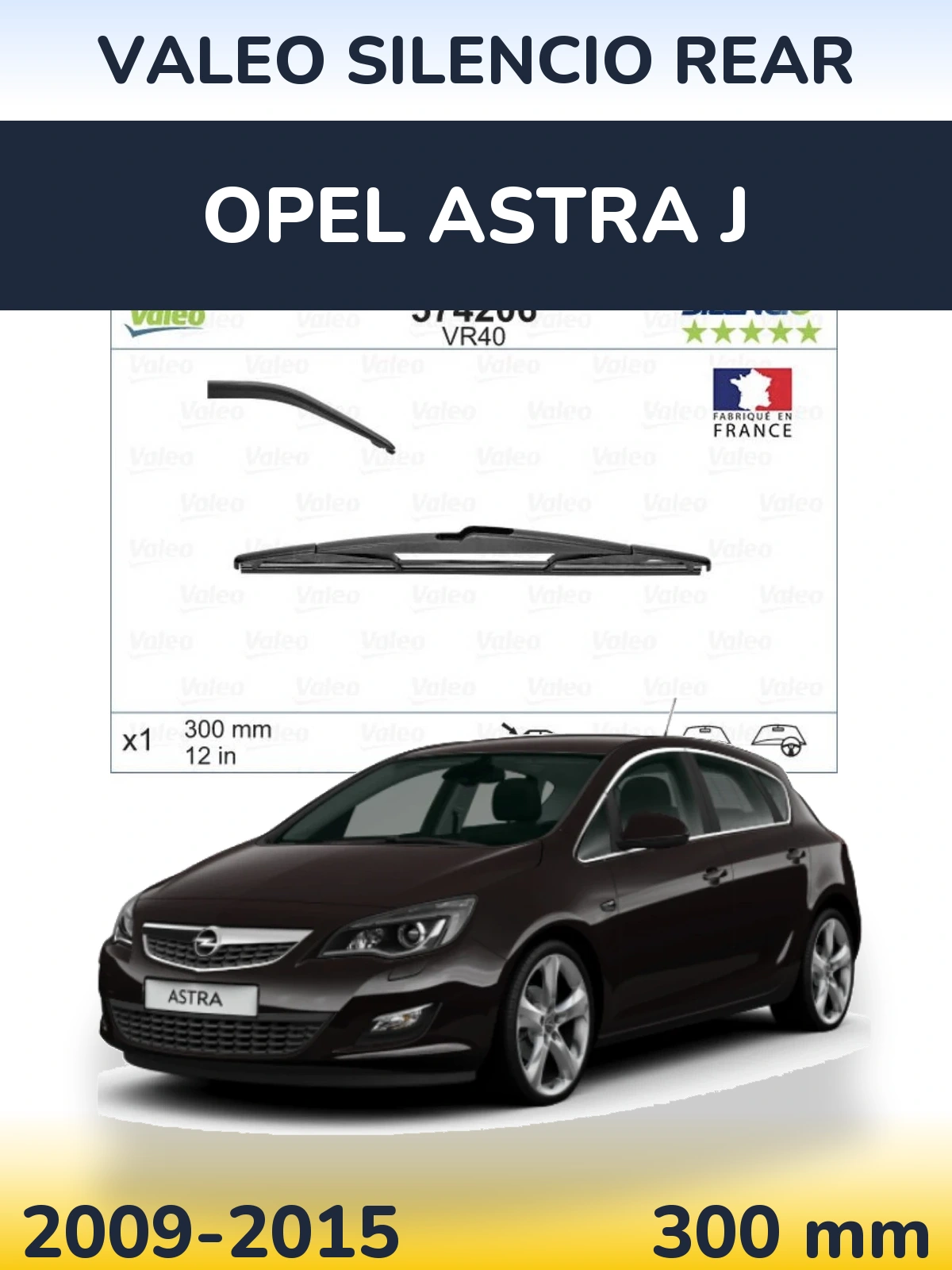Zadní stěrač Valeo Silencio Rear 300 mm pro Opel Astra J 2009-2015