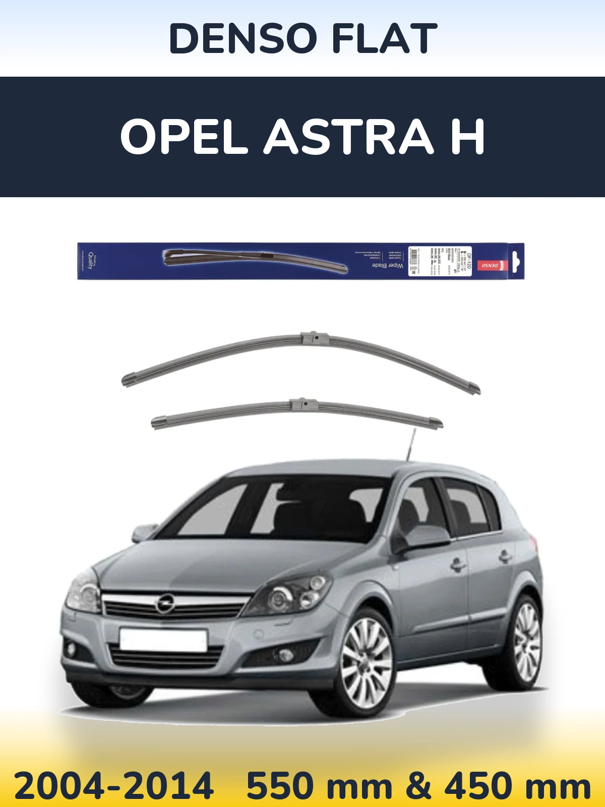 Sada předních stěračů Denso Flat 550 a 450 mm pro Opel Astra H 2004-2014