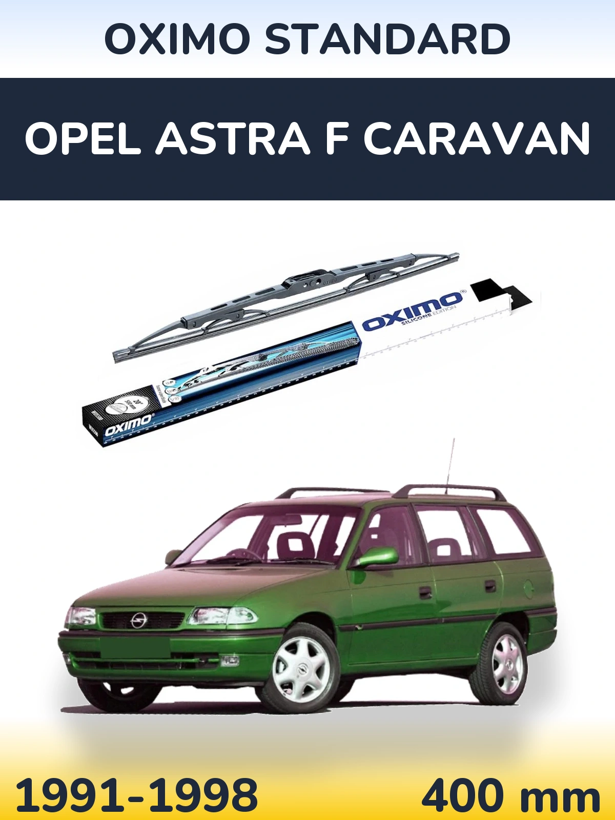 Zadní stěrač Oximo Standard 400 mm pro Opel Astra F Caravan 1991-1998