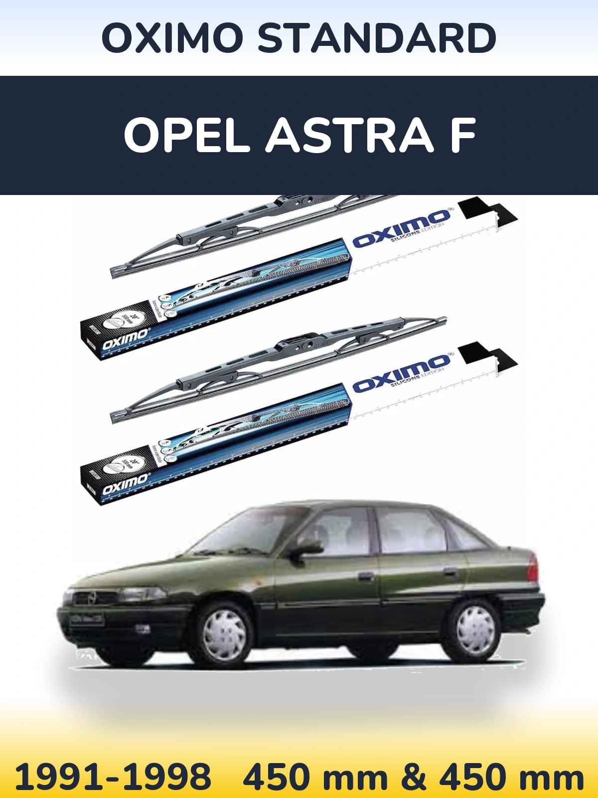 Sada předních stěračů Oximo Standard 450 a 450 mm pro Opel Astra F 1991-1998