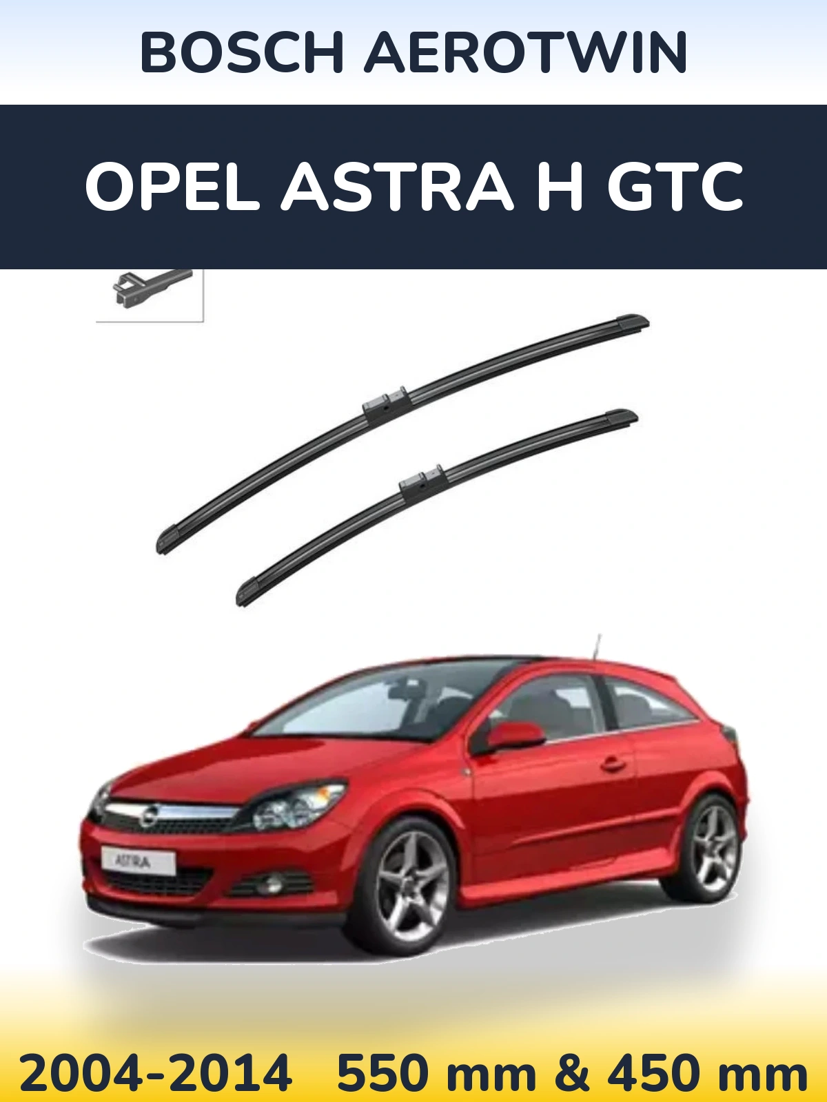 Sada předních stěračů BOSCH AeroTwin 550 a 450 mm pro Opel Astra H GTC 2004-2014