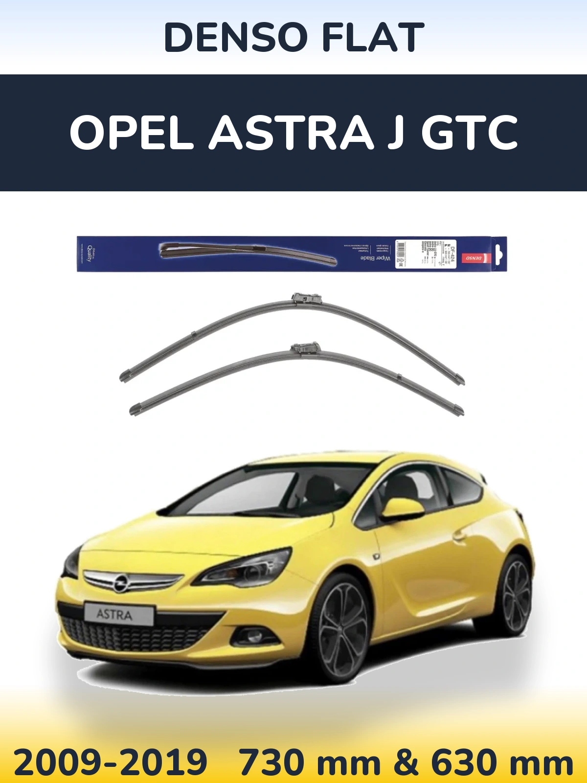 Sada předních stěračů Denso Flat 700 a 650 mm pro Opel Astra J GTC 2009-2019