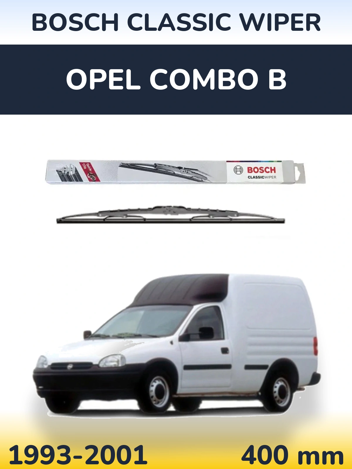Zadní stěrač BOSCH Classic Wiper 400 mm pro Opel Combo B 1993-2001