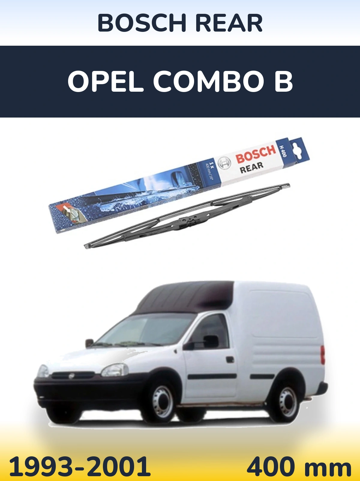 Zadní stěrač BOSCH Rear 400 mm pro Opel Combo B 1993-2001