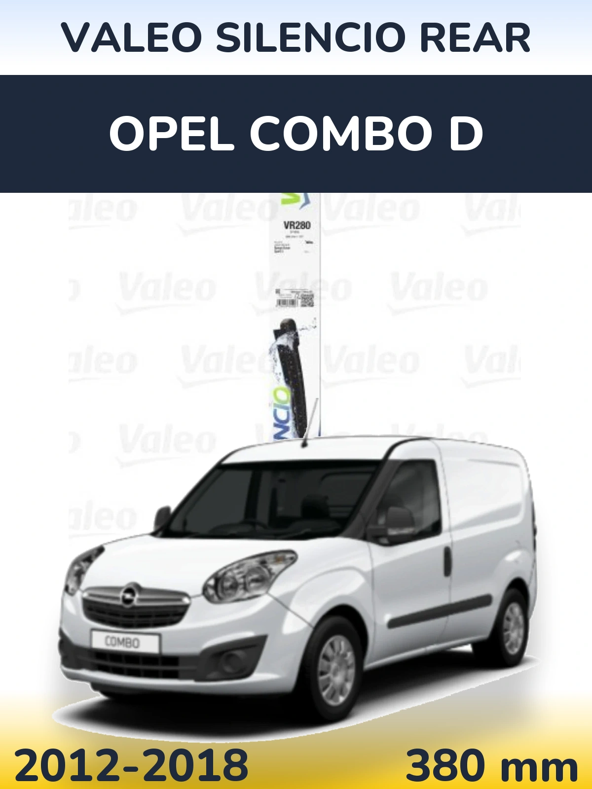 Zadní stěrač Valeo Silencio Rear 380 mm pro Opel Combo D 2012-2018