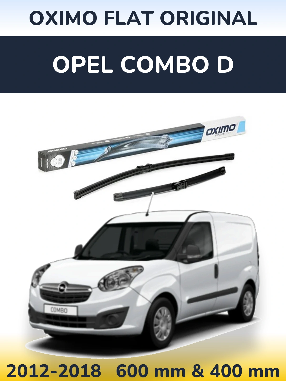 Sada předních stěračů Oximo Flat Original 600 a 400 mm pro Opel Combo D 2012-2018
