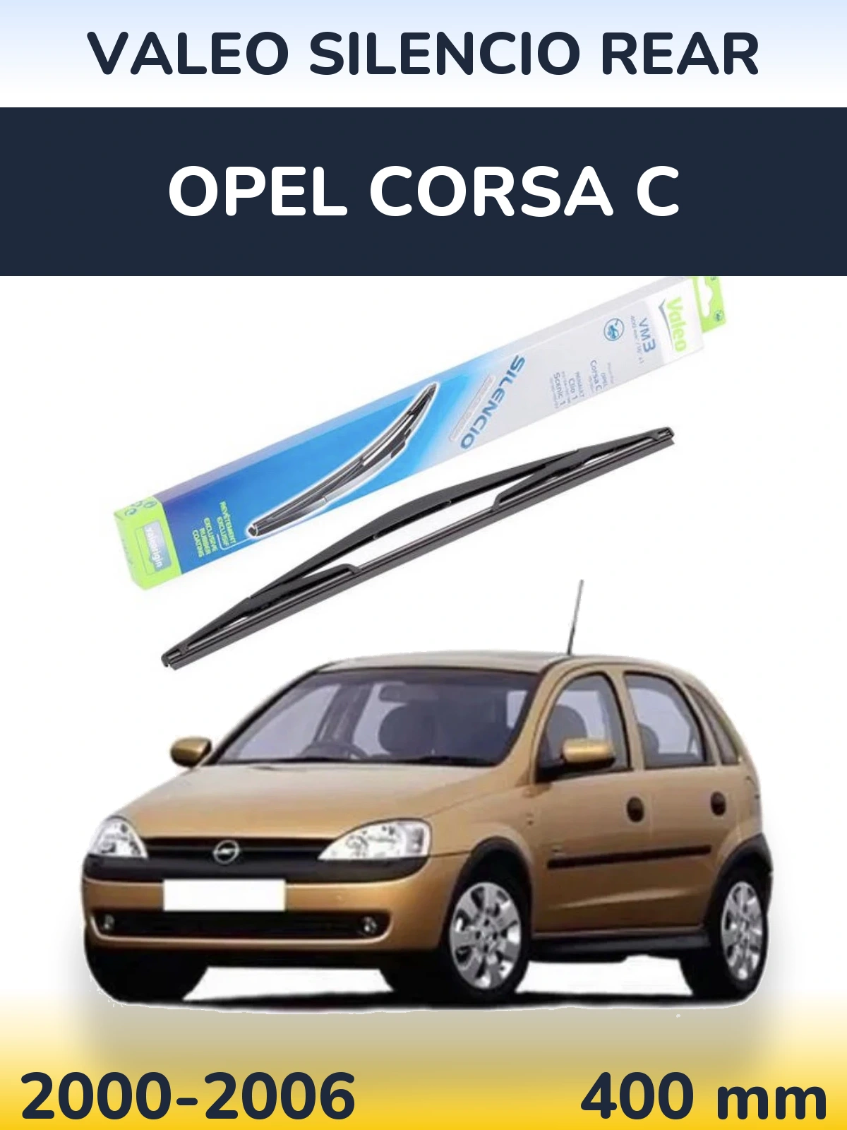 Zadní stěrač Valeo Silencio Rear 400 mm pro Opel Corsa C 2000-2006