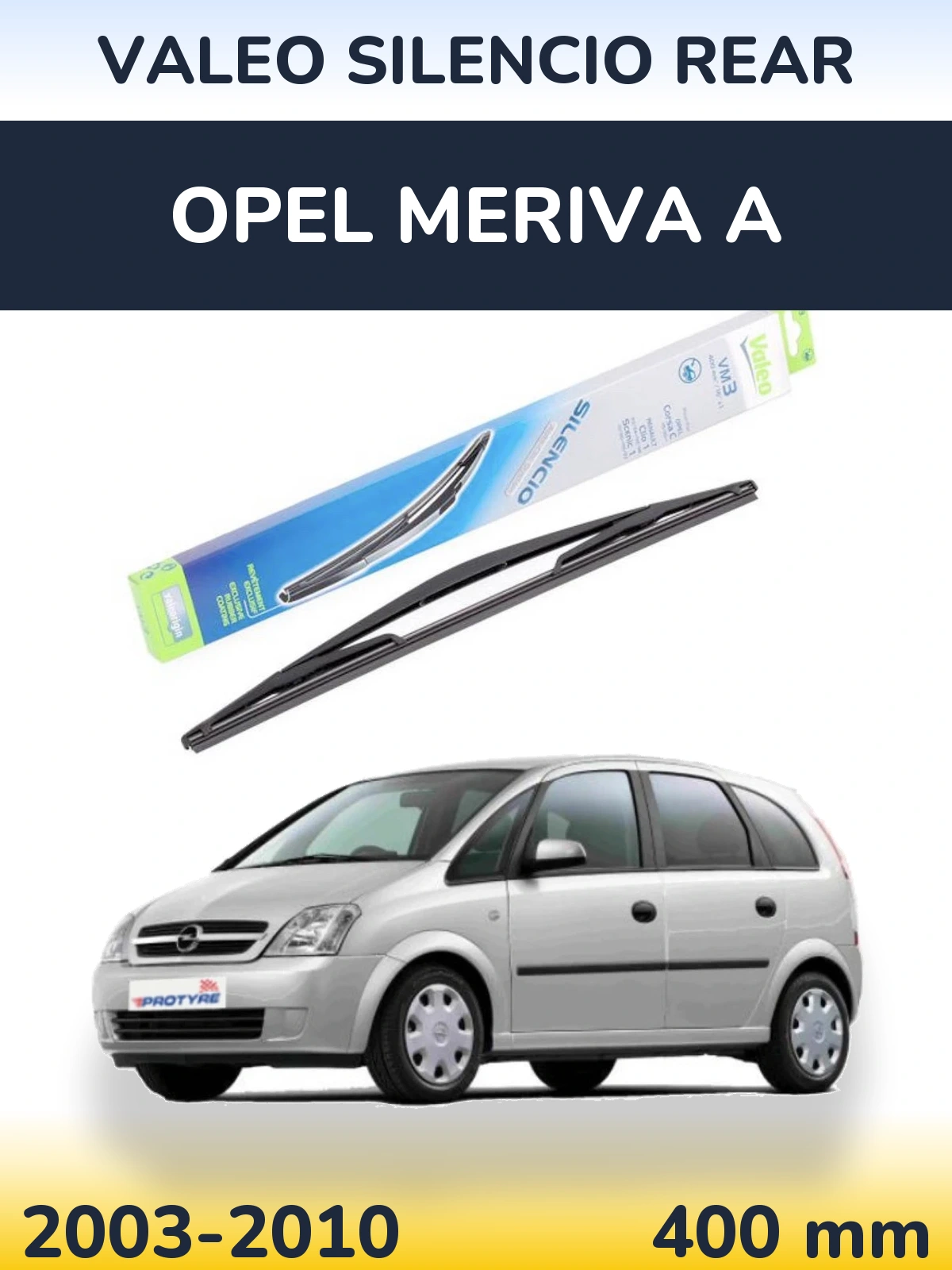 Zadní stěrač Valeo Silencio Rear 400 mm pro Opel Meriva A 2003-2010