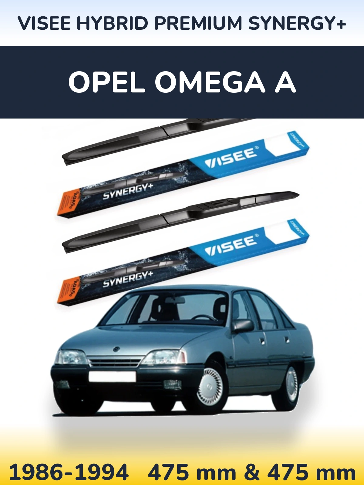 Sada předních stěračů VISEE HYBRID PREMIUM SYNERGY+ 475 a 475 mm pro Opel Omega A 1986-1994