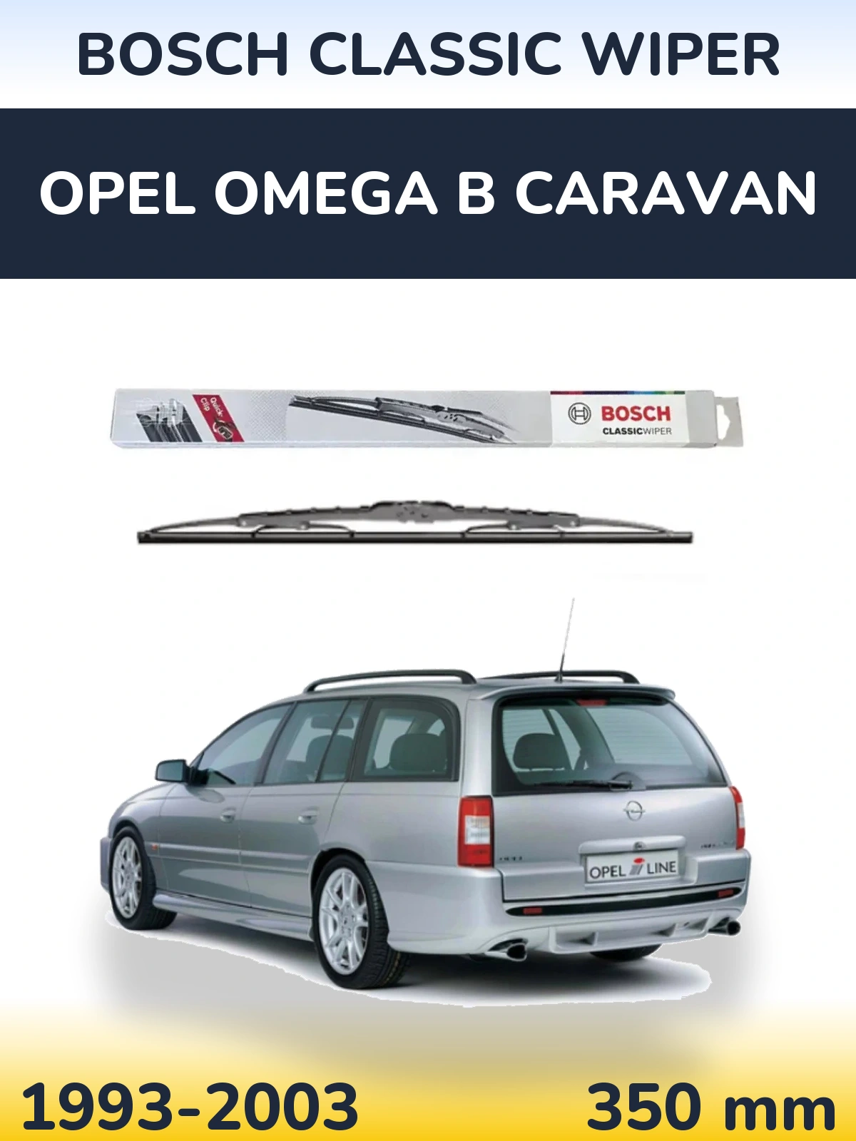 Zadní stěrač BOSCH Classic Wiper 340 mm pro Opel Omega B Caravan 1993-2003