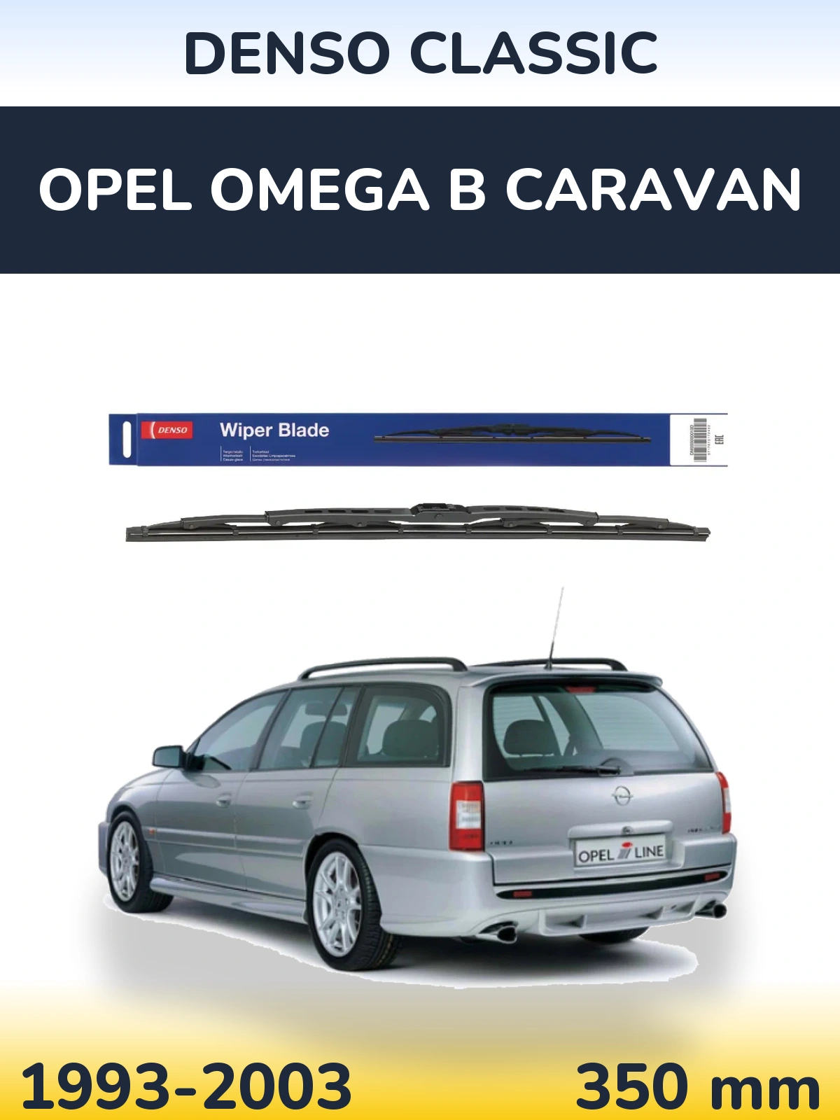 Zadní stěrač Denso Classic 350 mm pro Opel Omega B Caravan 1993-2003