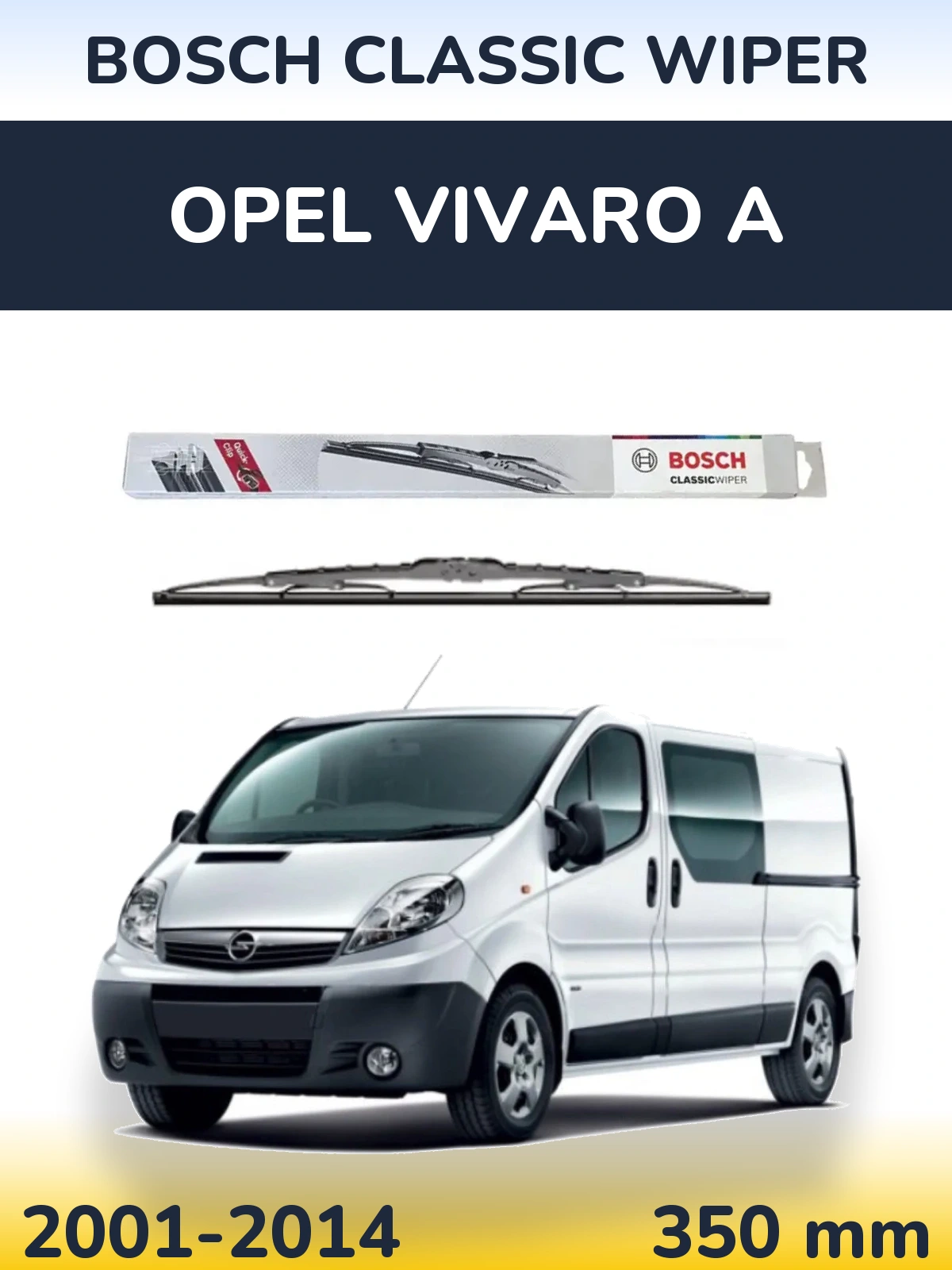 Задня щітка BOSCH Classic Wiper 340 мм для Opel Vivaro A 2001-2014
