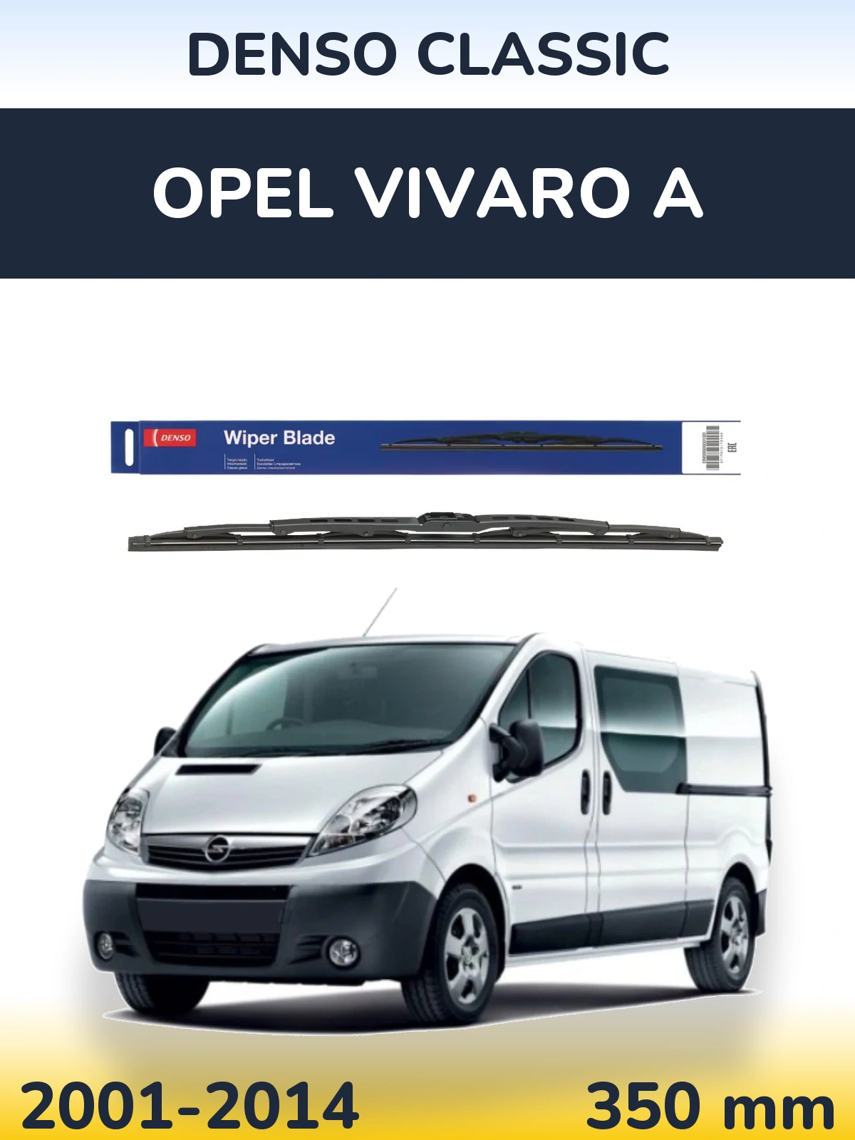 Zadní stěrač Denso Classic 350 mm pro Opel Vivaro A 2001-2014